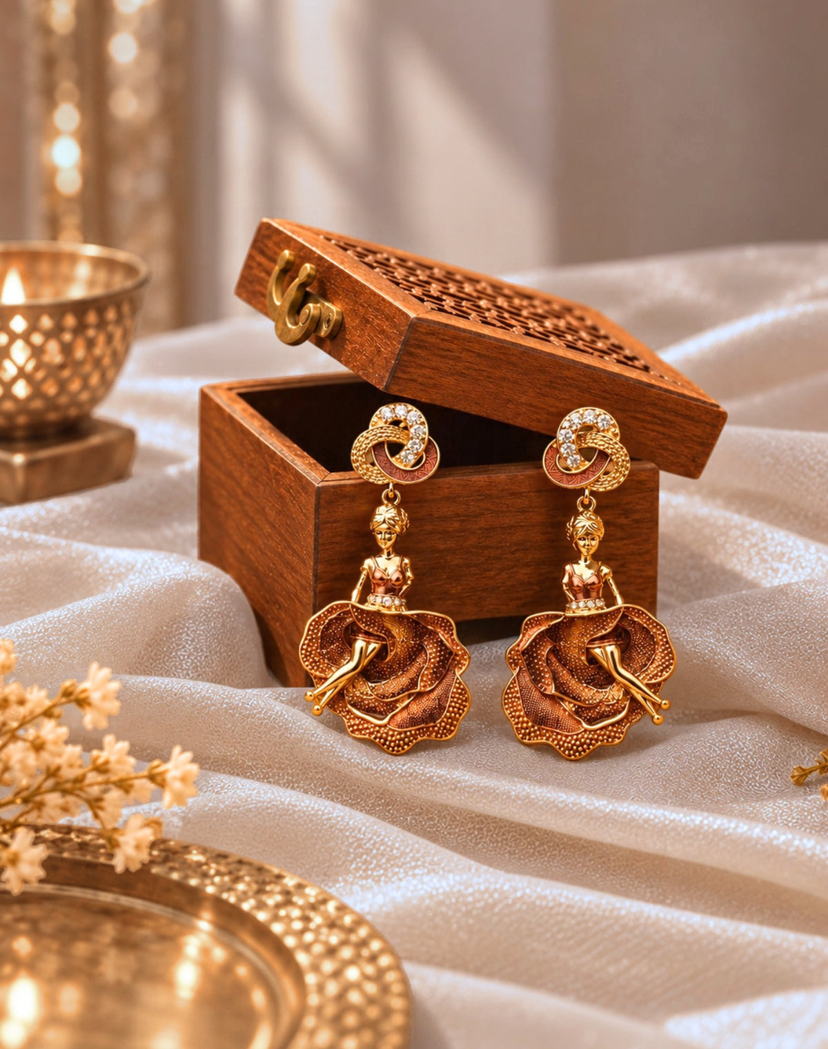Rose Ballerina Statement Earrings