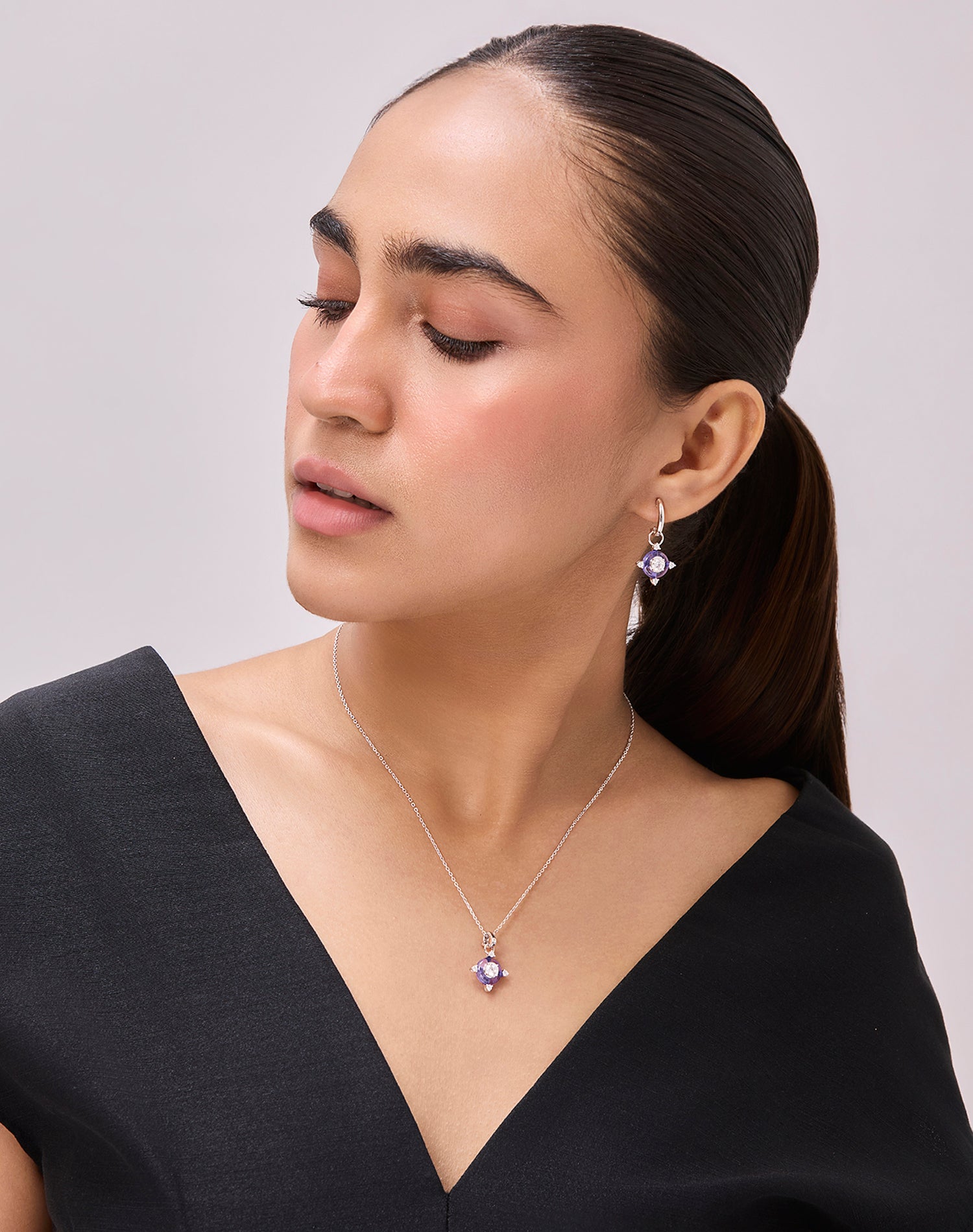 Silver Violet Lumina Pendant Chain
