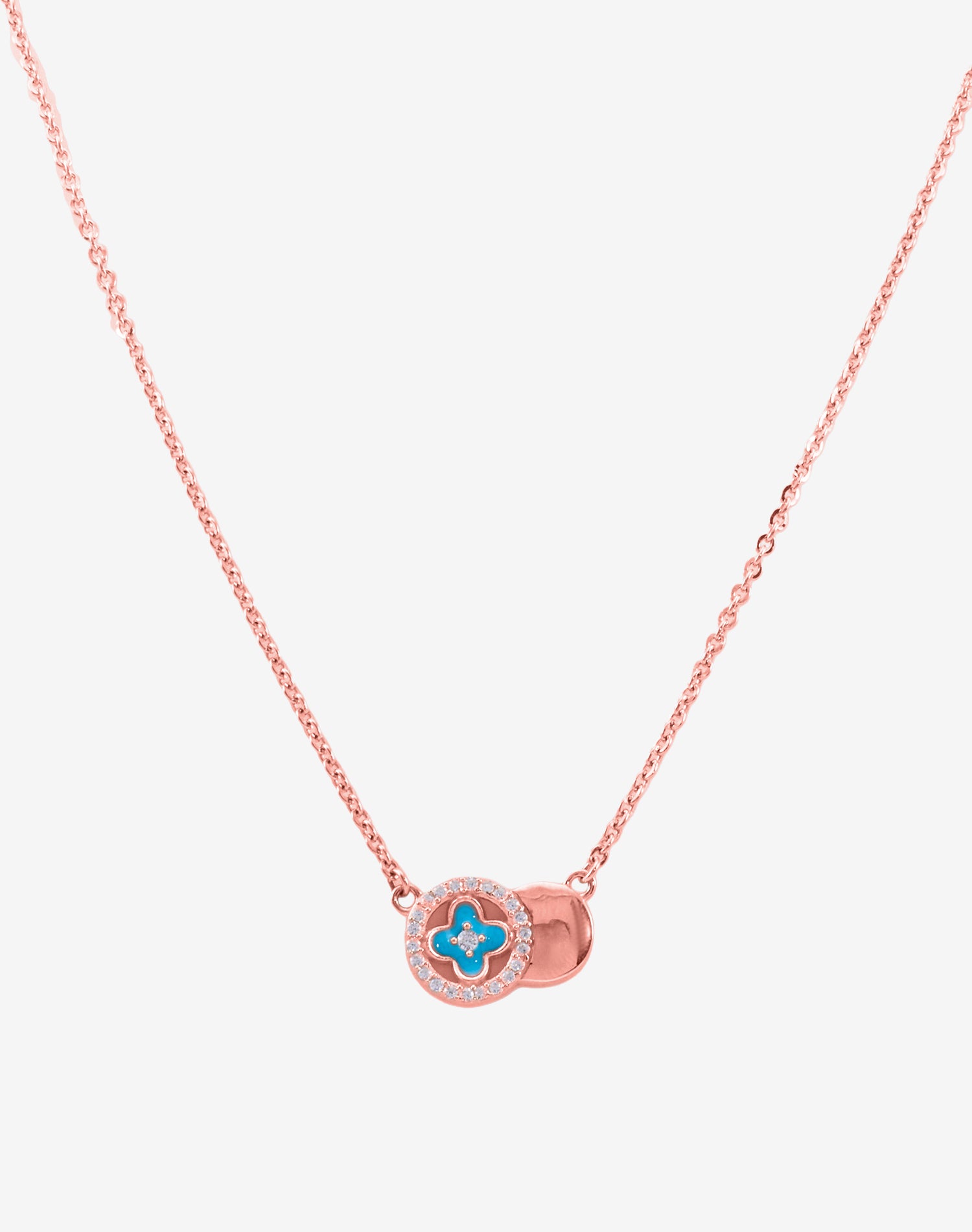 Rose Clover Crush Enamel Pendant Set