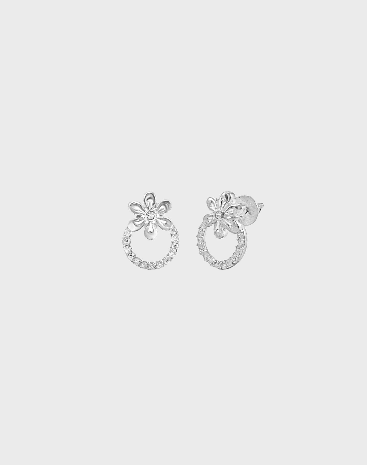 Silver Bloom Stud Earrings