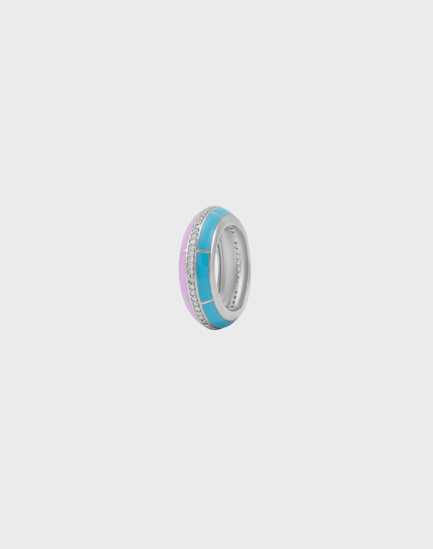 Silver Bubblegum Enamel Ring