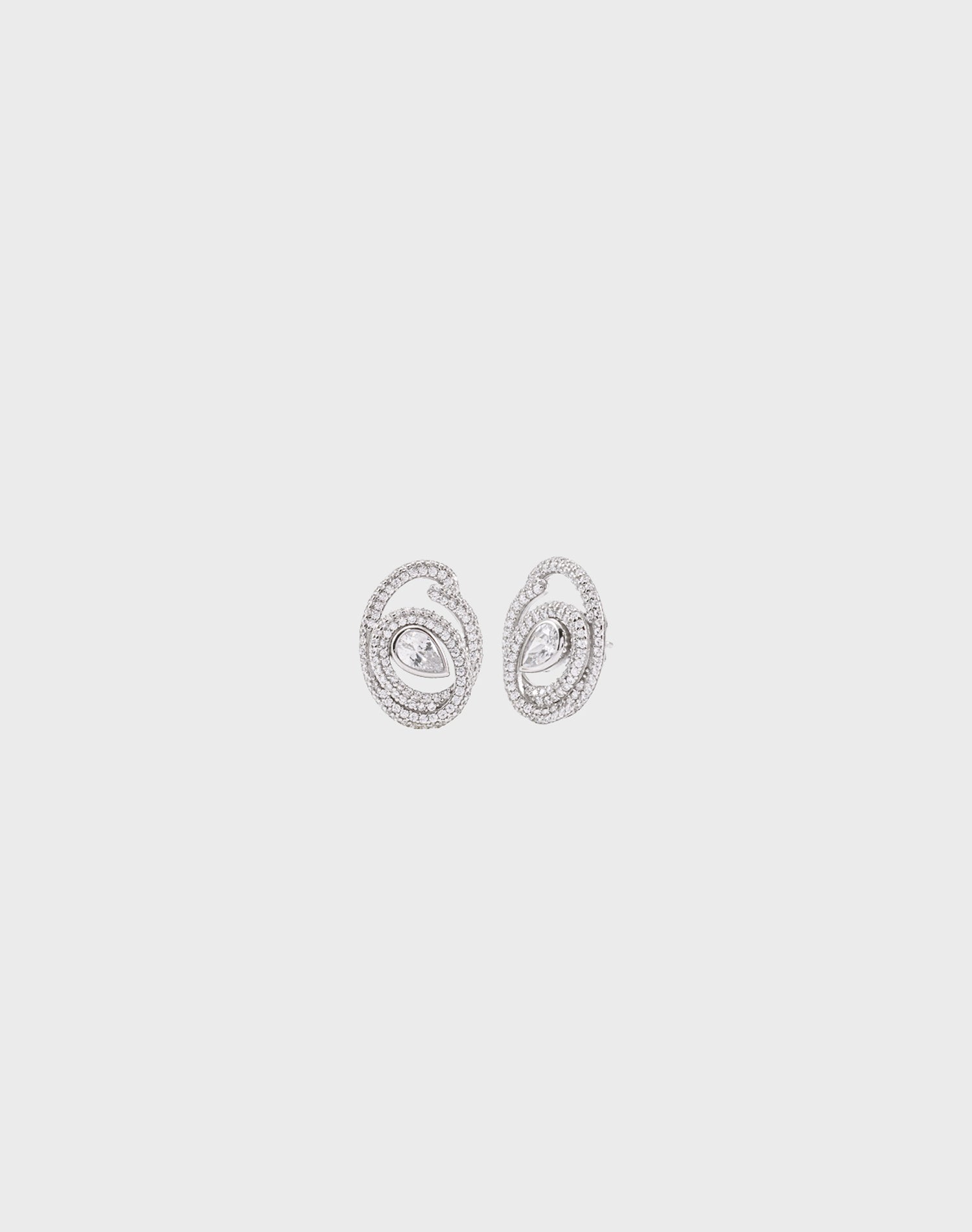 Silver Majestic Pear Earrings