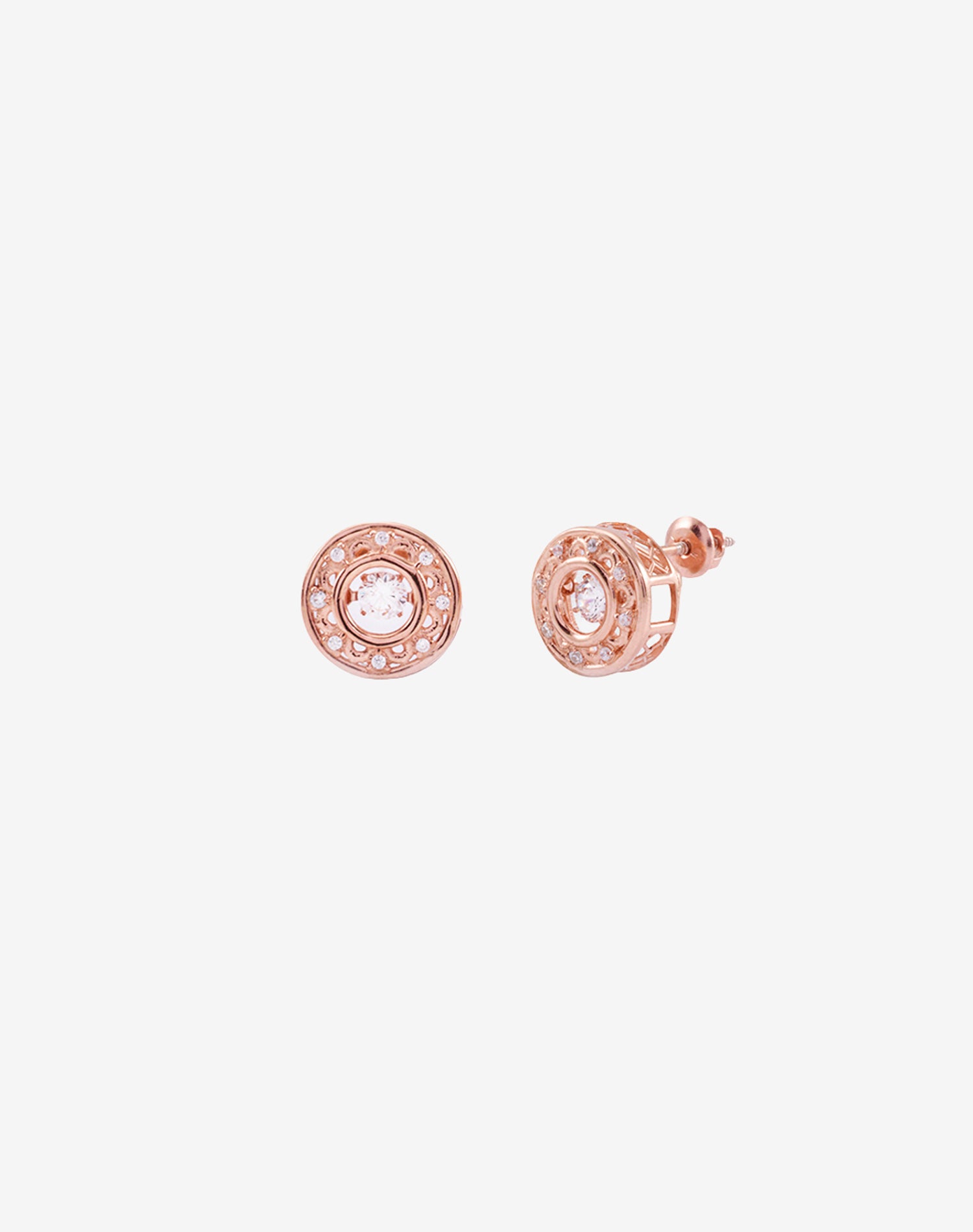 Rose Balance Dancing Diamond Stud Earrings