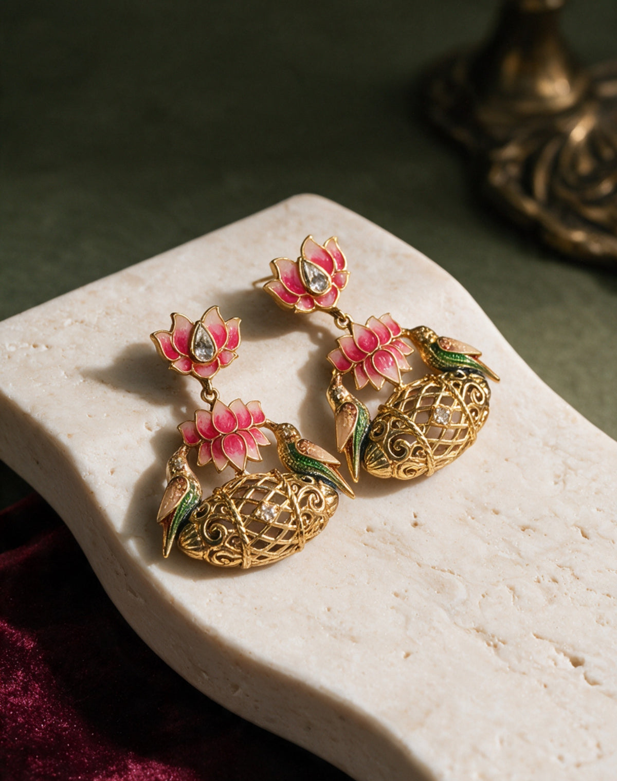 Lotus Nest Statement Earrings
