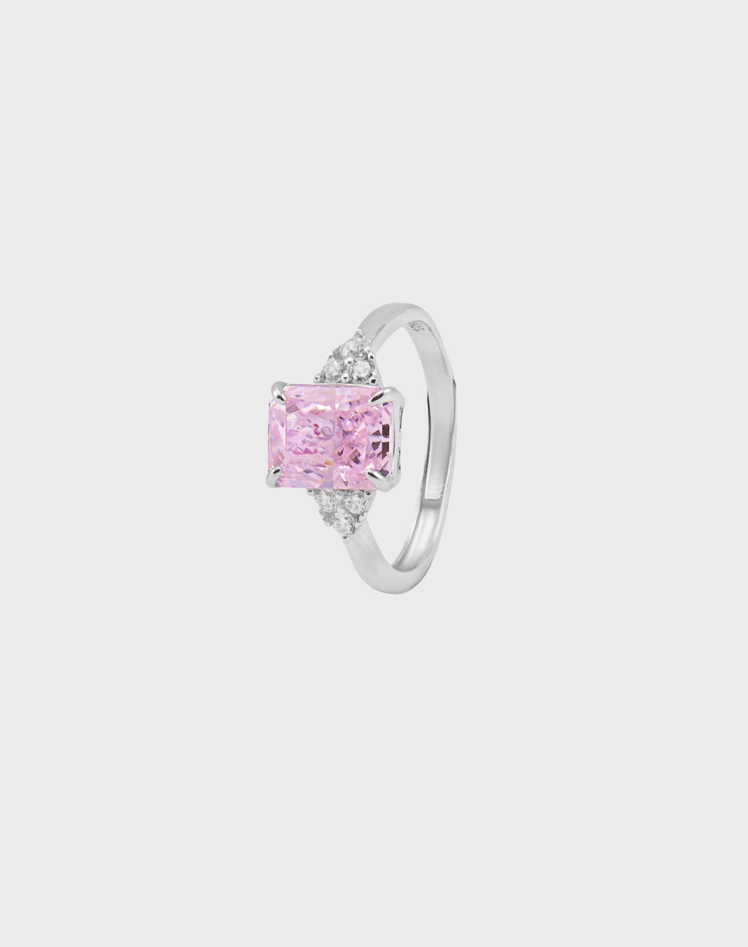 Silver Blush Solitaire Ring