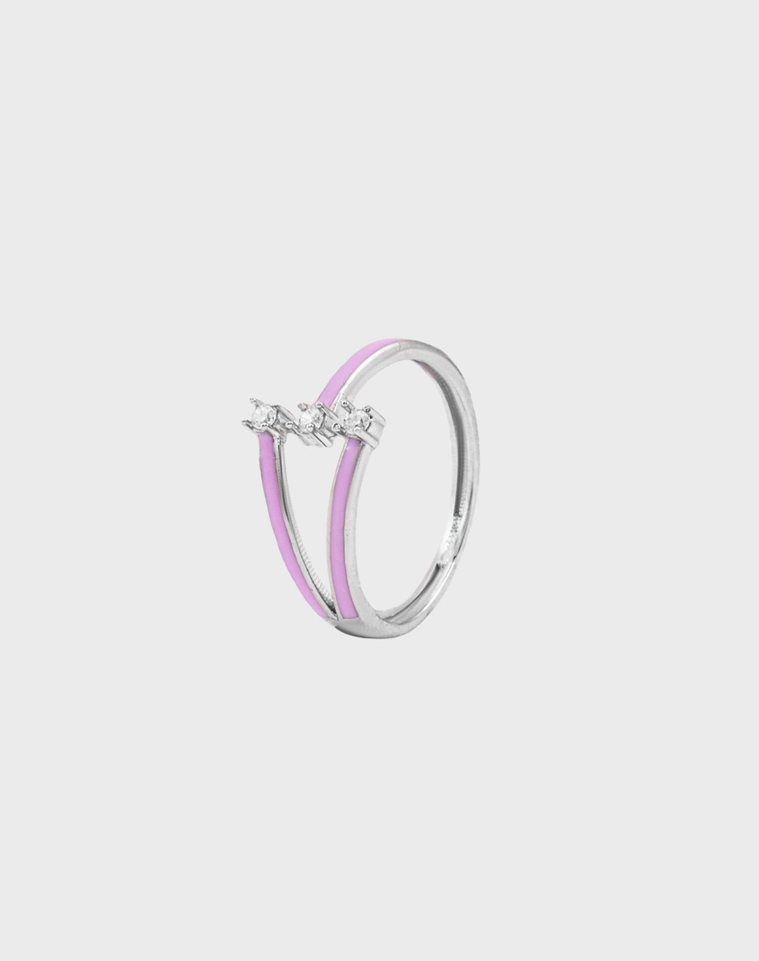Silver Triple Treat Enamel Ring