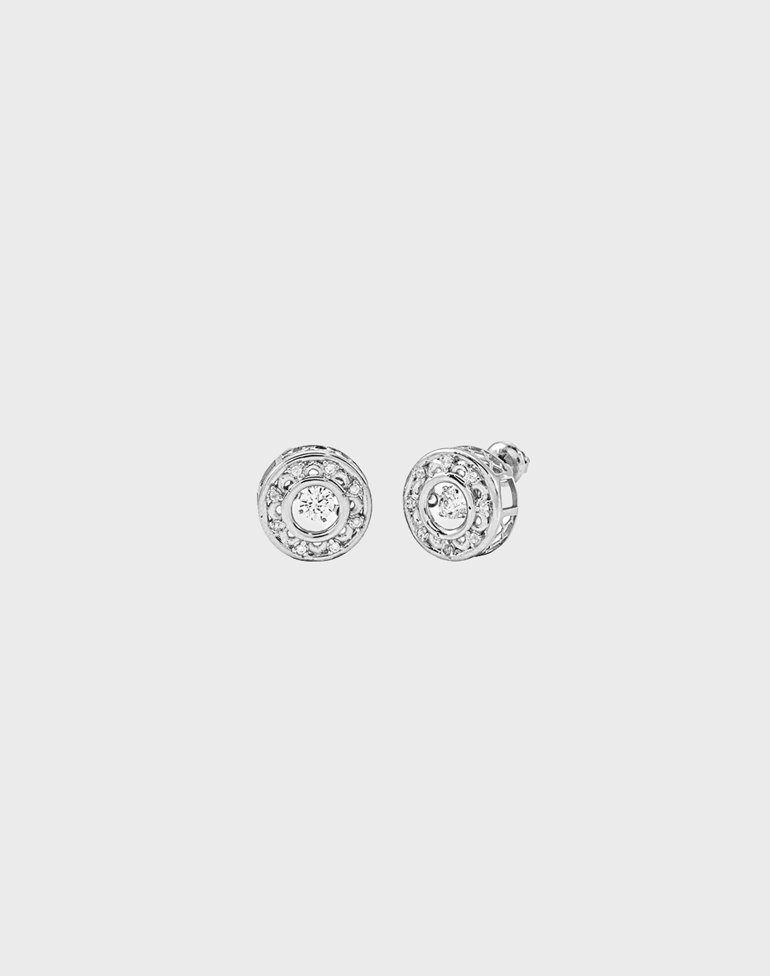 Silver Balance Dancing Diamond Stud Earrings