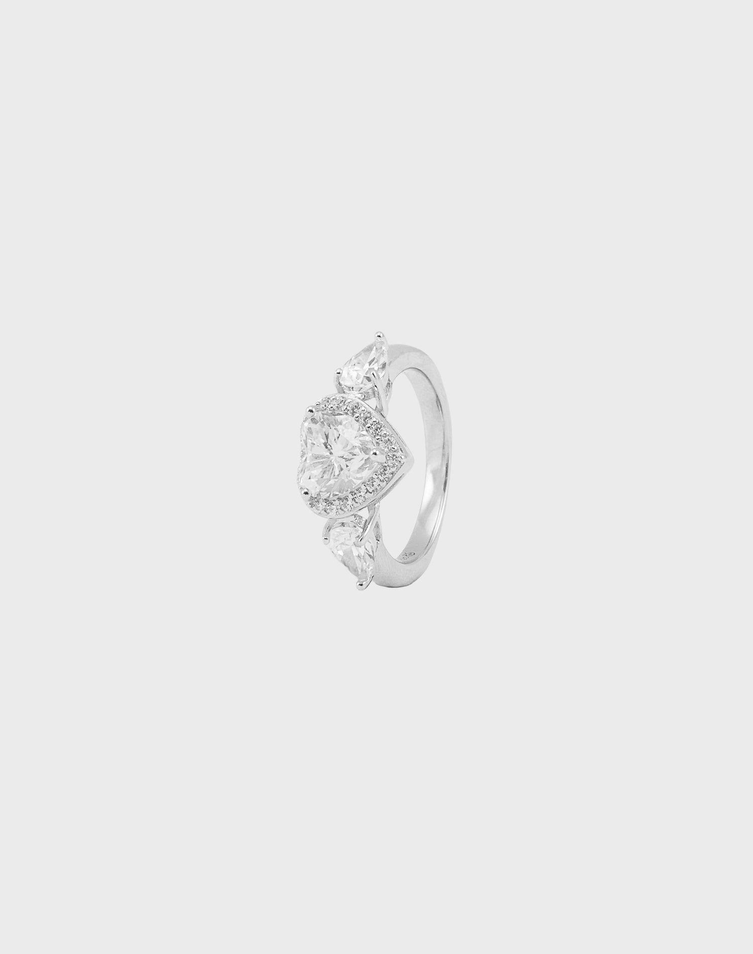 Silver Signature Heart Solitaire Ring