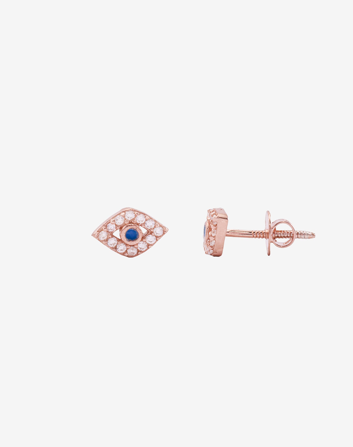 Rose Evil Eye Stud Earrings