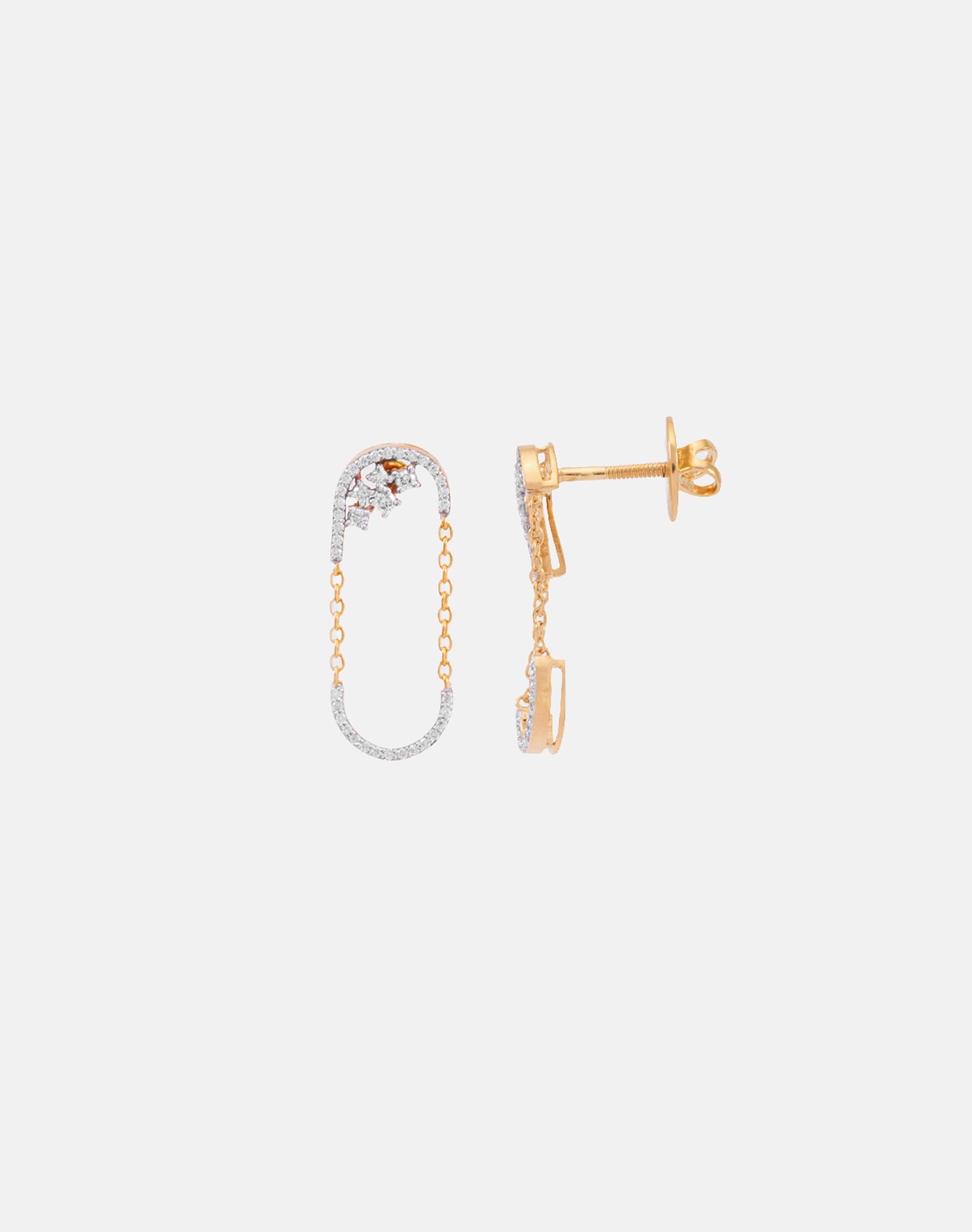 Gold Flow Link Lab Grown Diamond Earrings