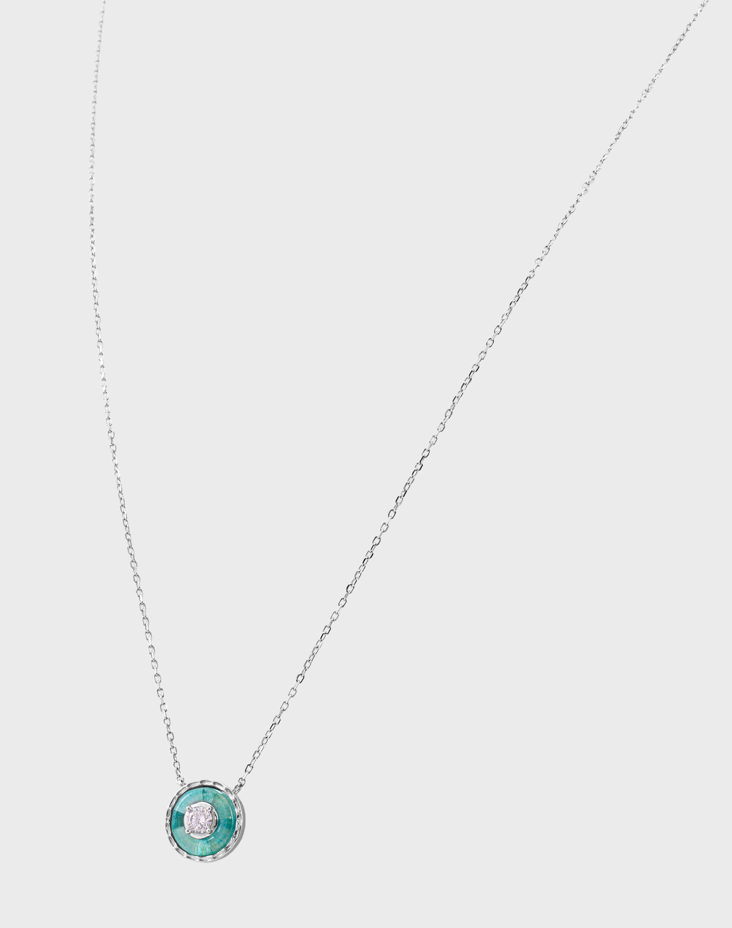 Silver Orbis Verde Pendant Chain