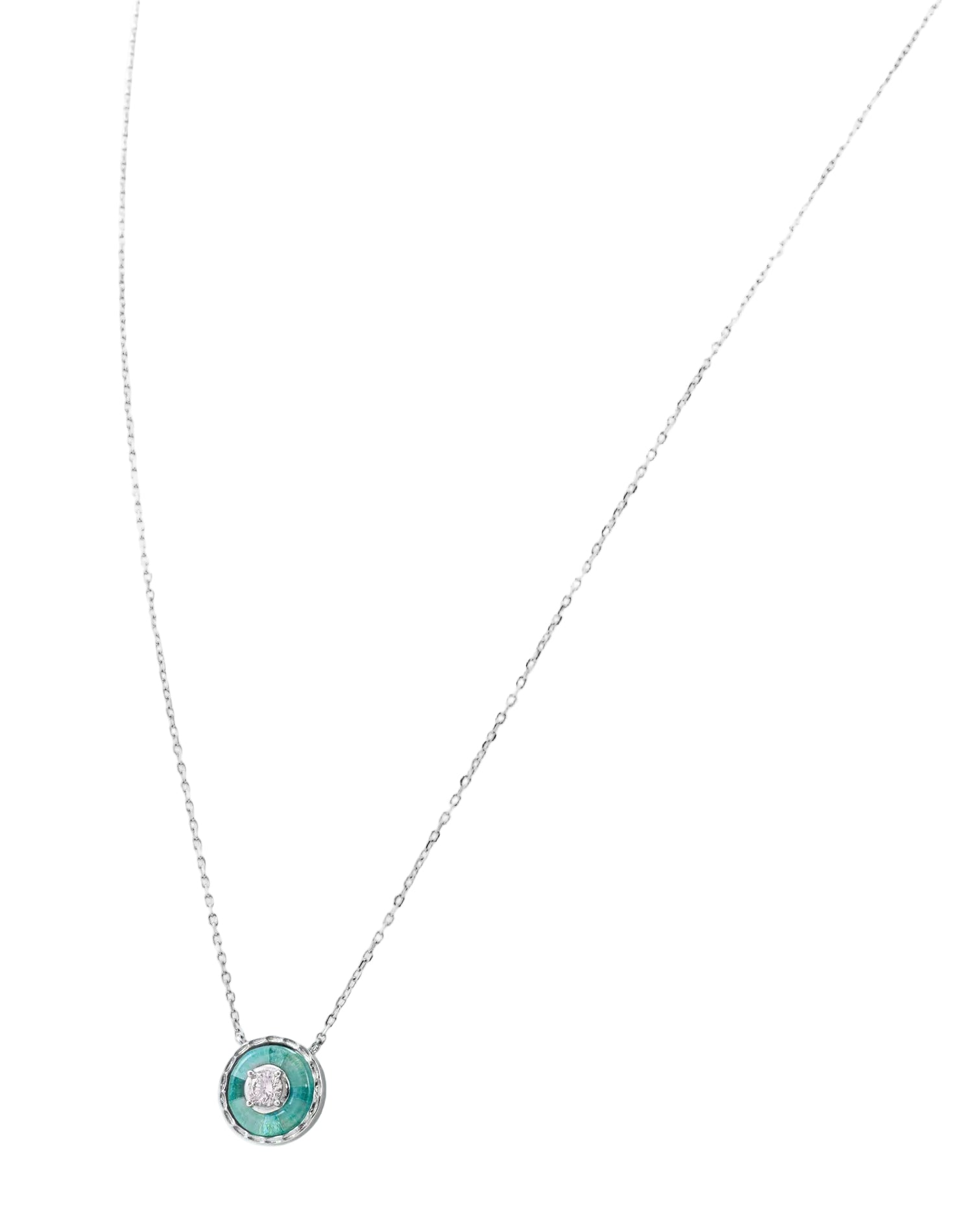 Silver Orbis Verde Pendant Chain