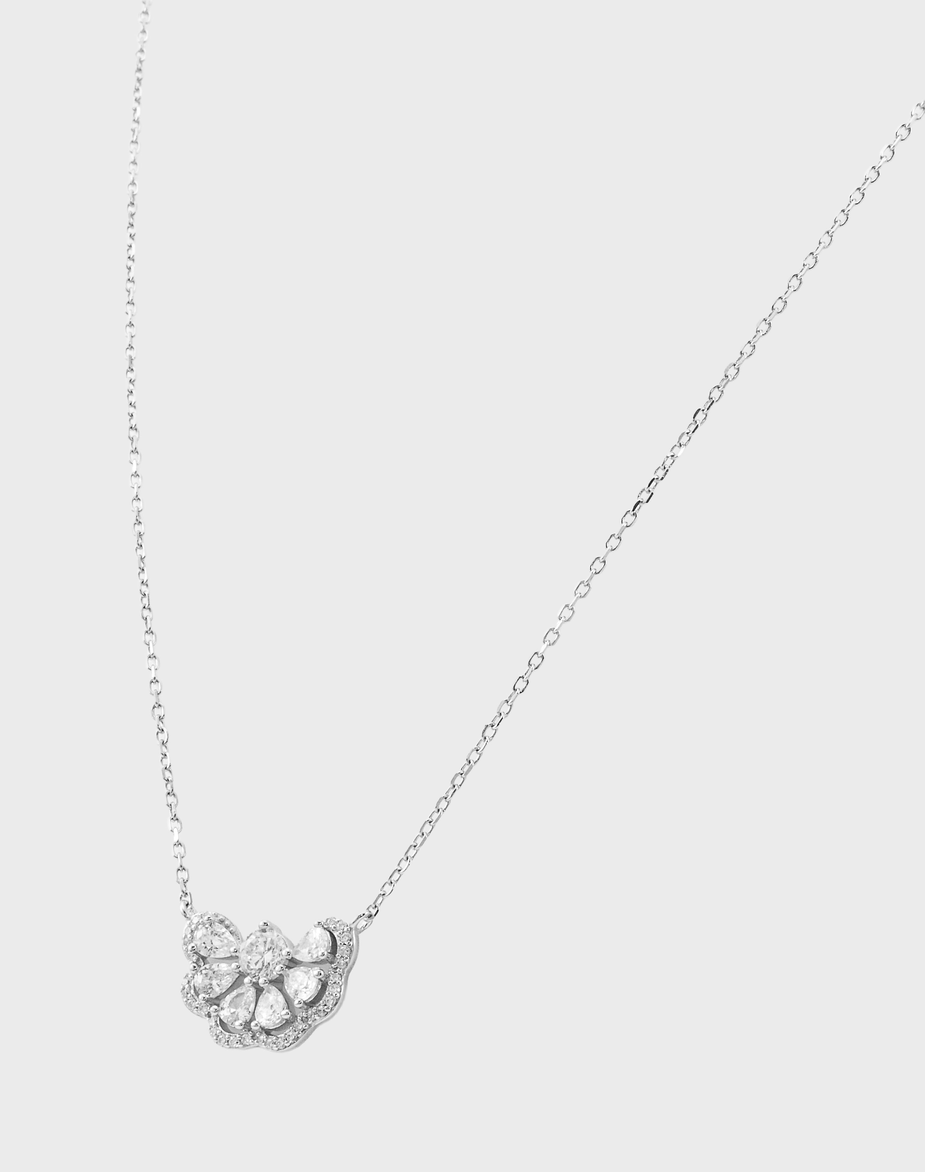 Silver Luminous Cluster Pendant Chain