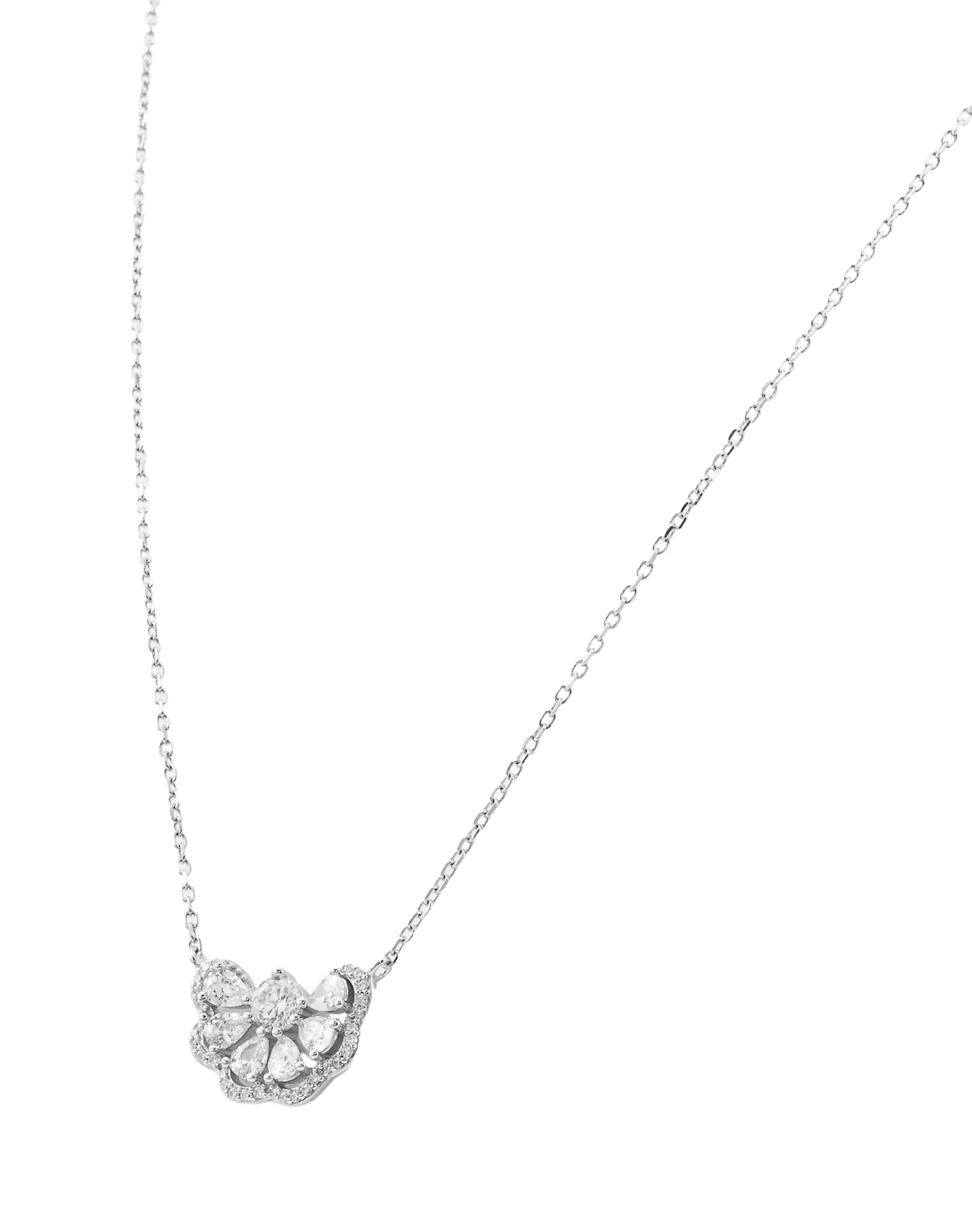 Silver Luminous Cluster Pendant Chain