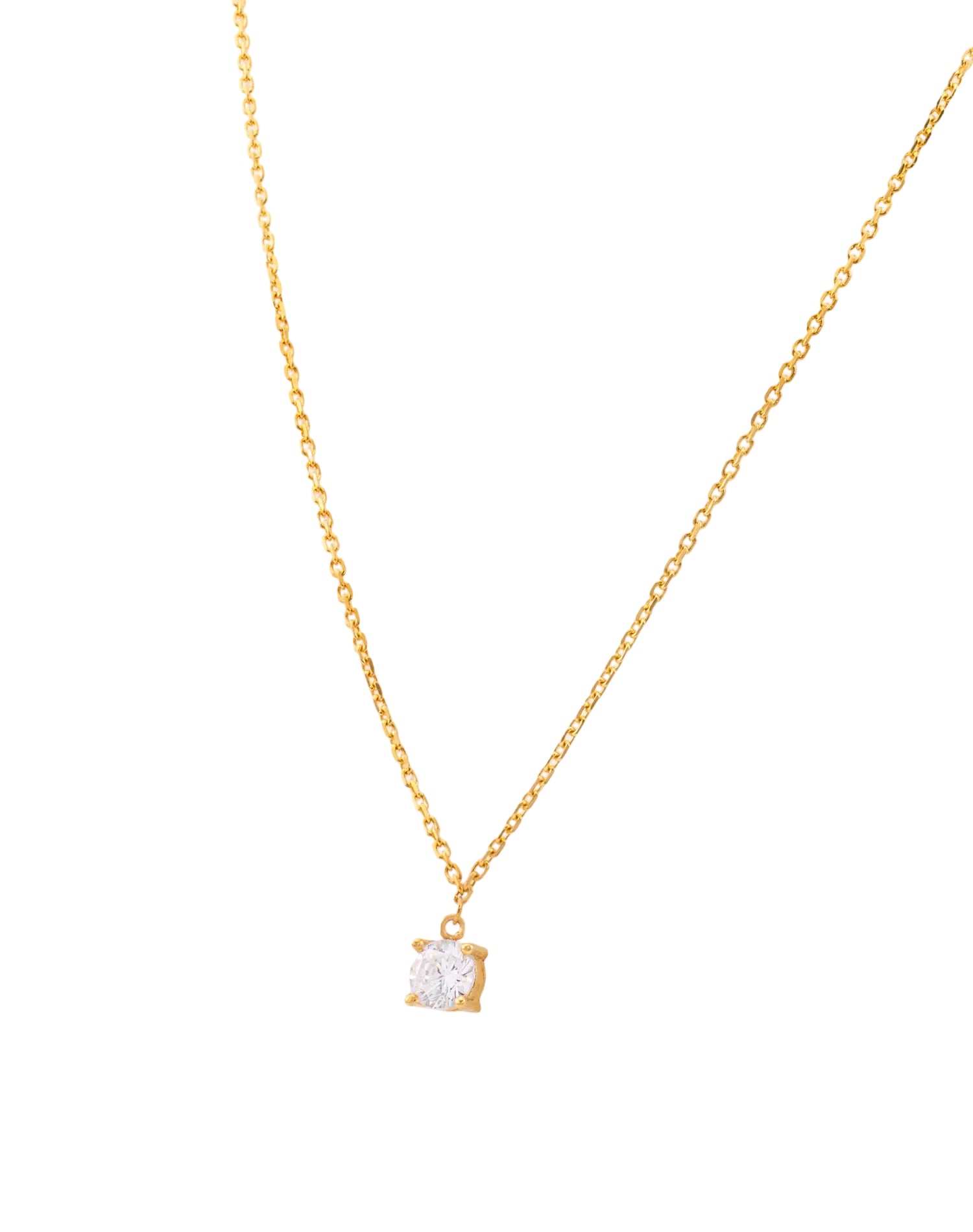 Gold Timeless Solitaire Pendant Chain
