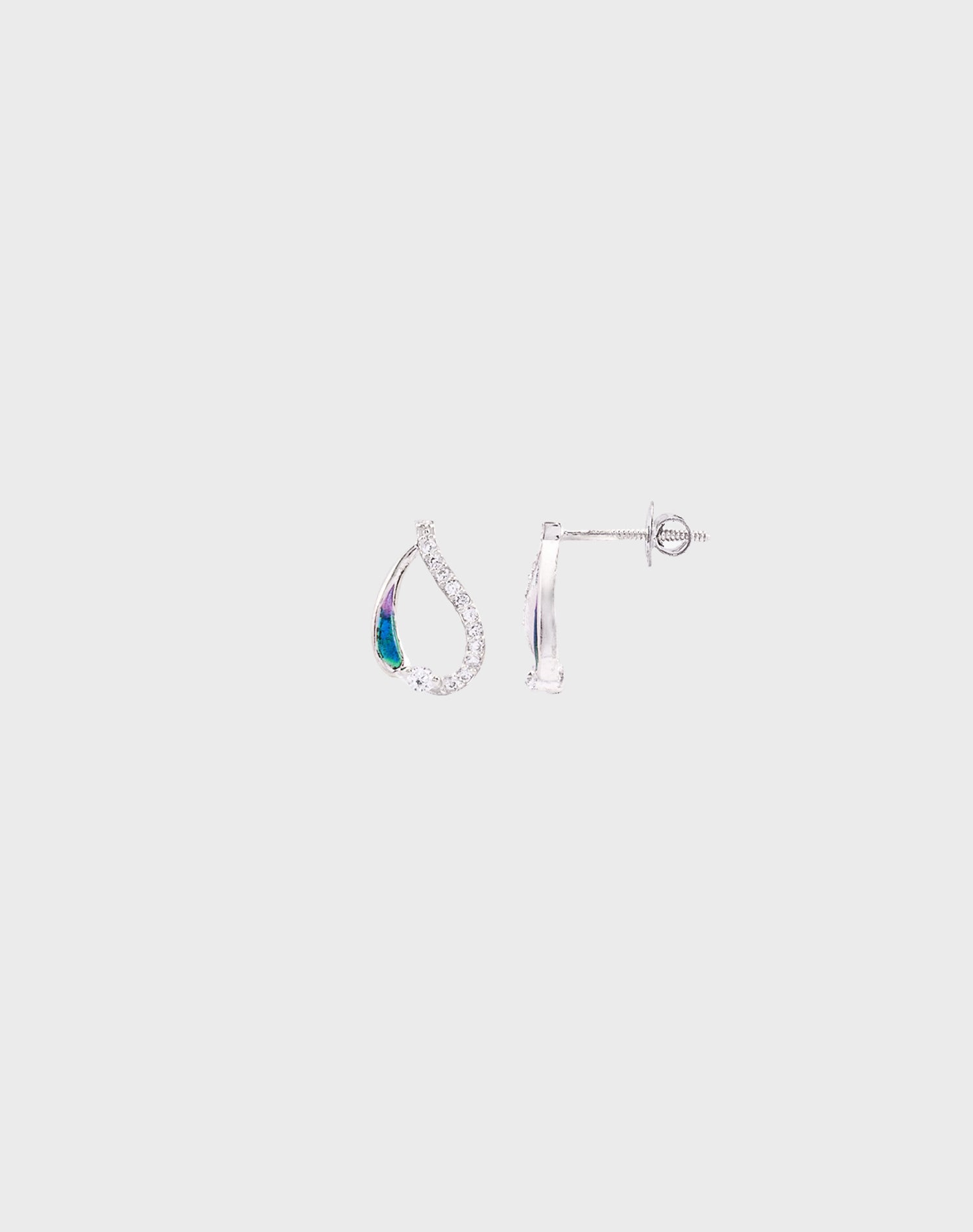 Silver Dewdrop Stud Earrings