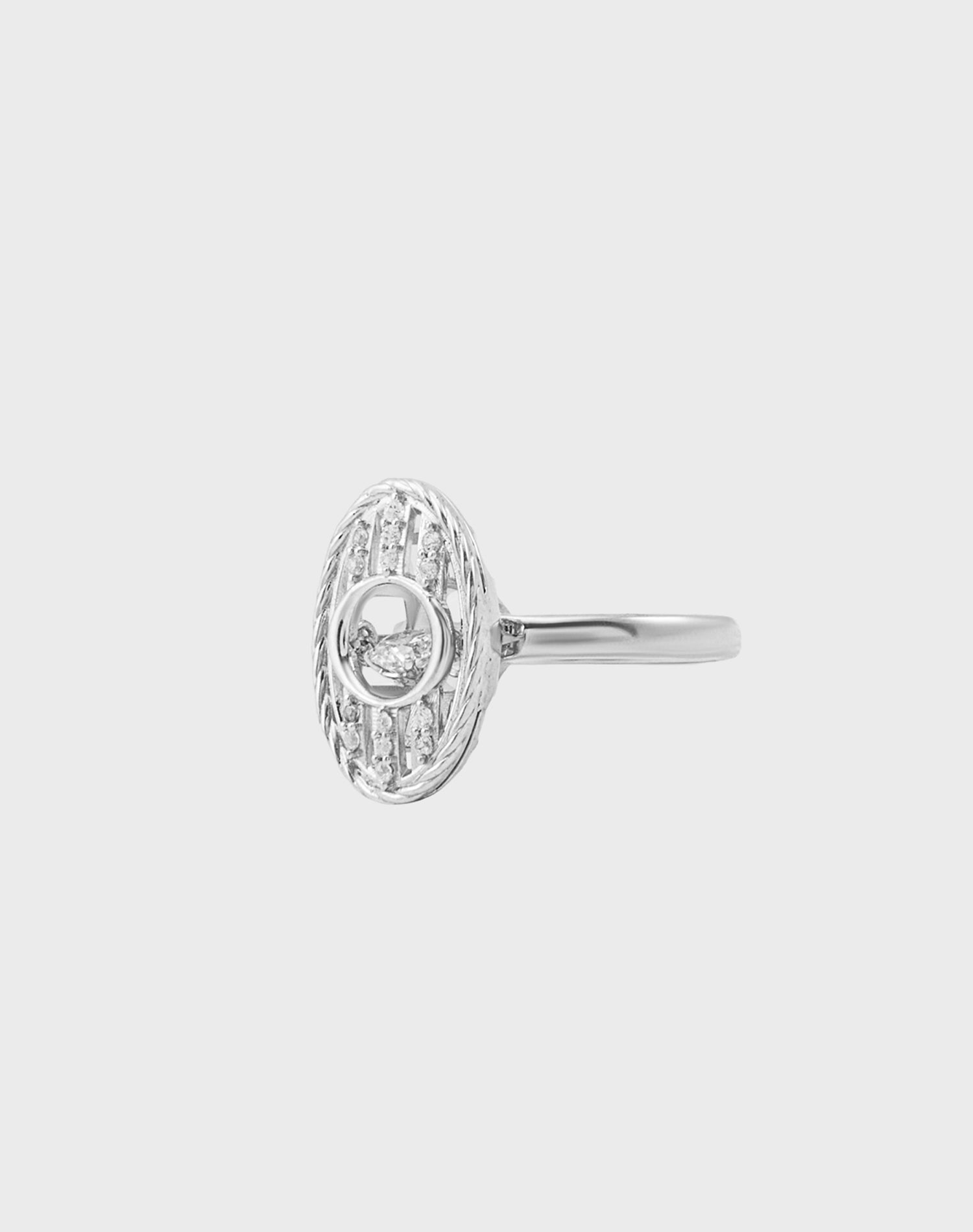 Silver Elan Dancing Diamond Ring