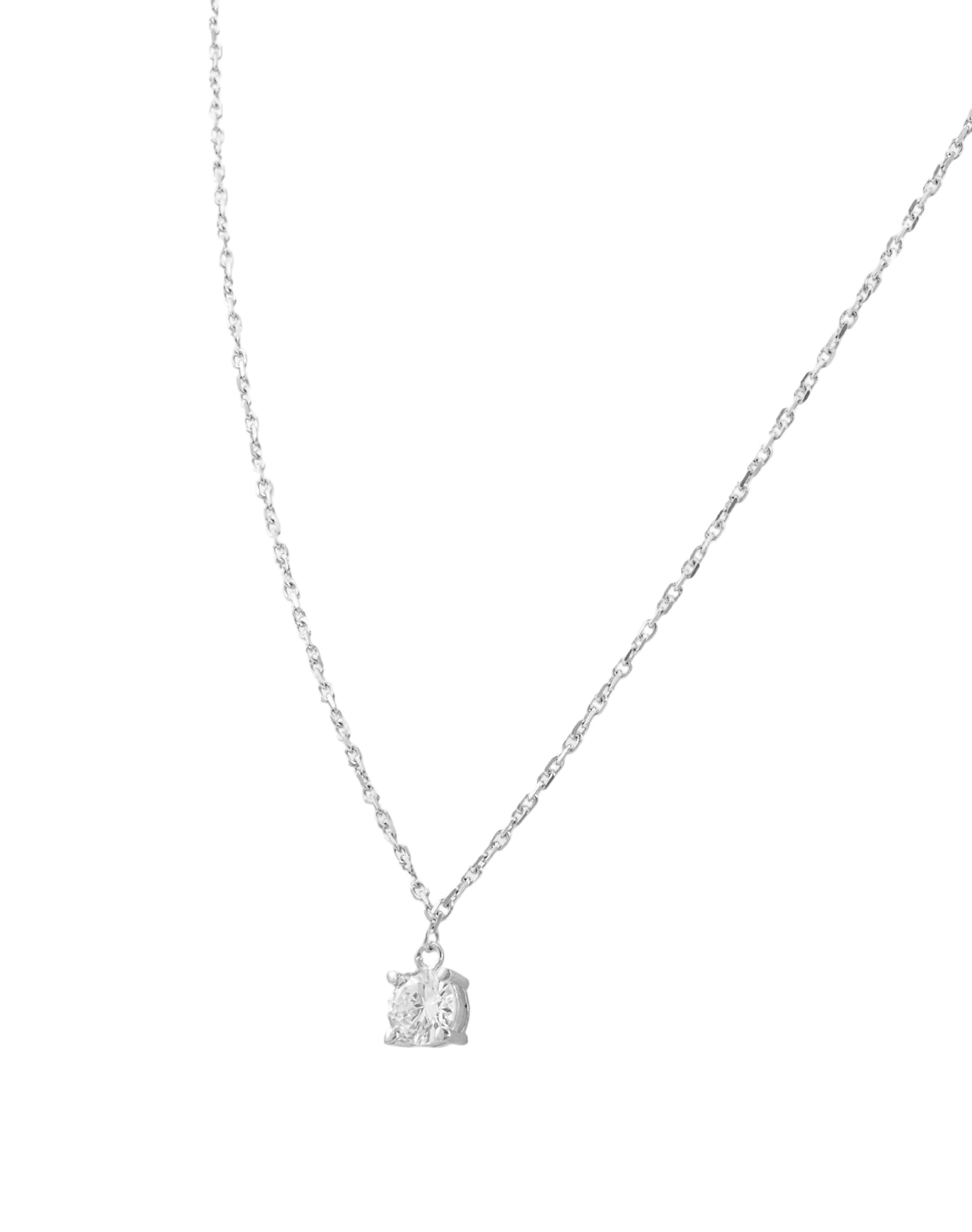 Silver Timeless Solitaire Pendant Chain