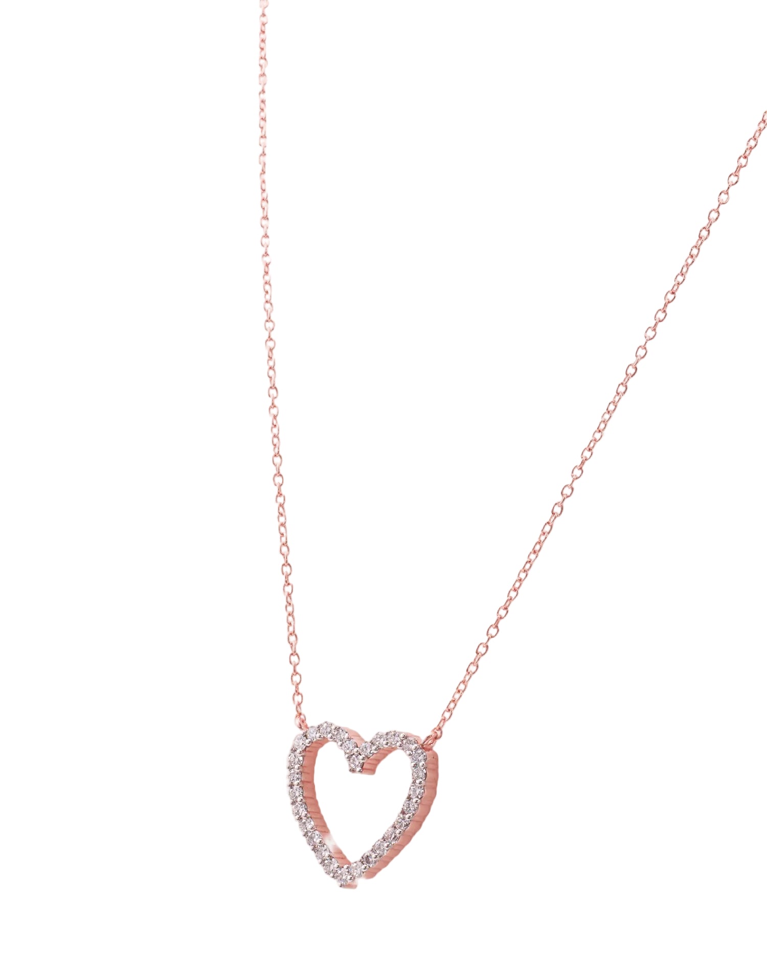 Rose Love Line Lab Grown Diamond Pendant Chain
