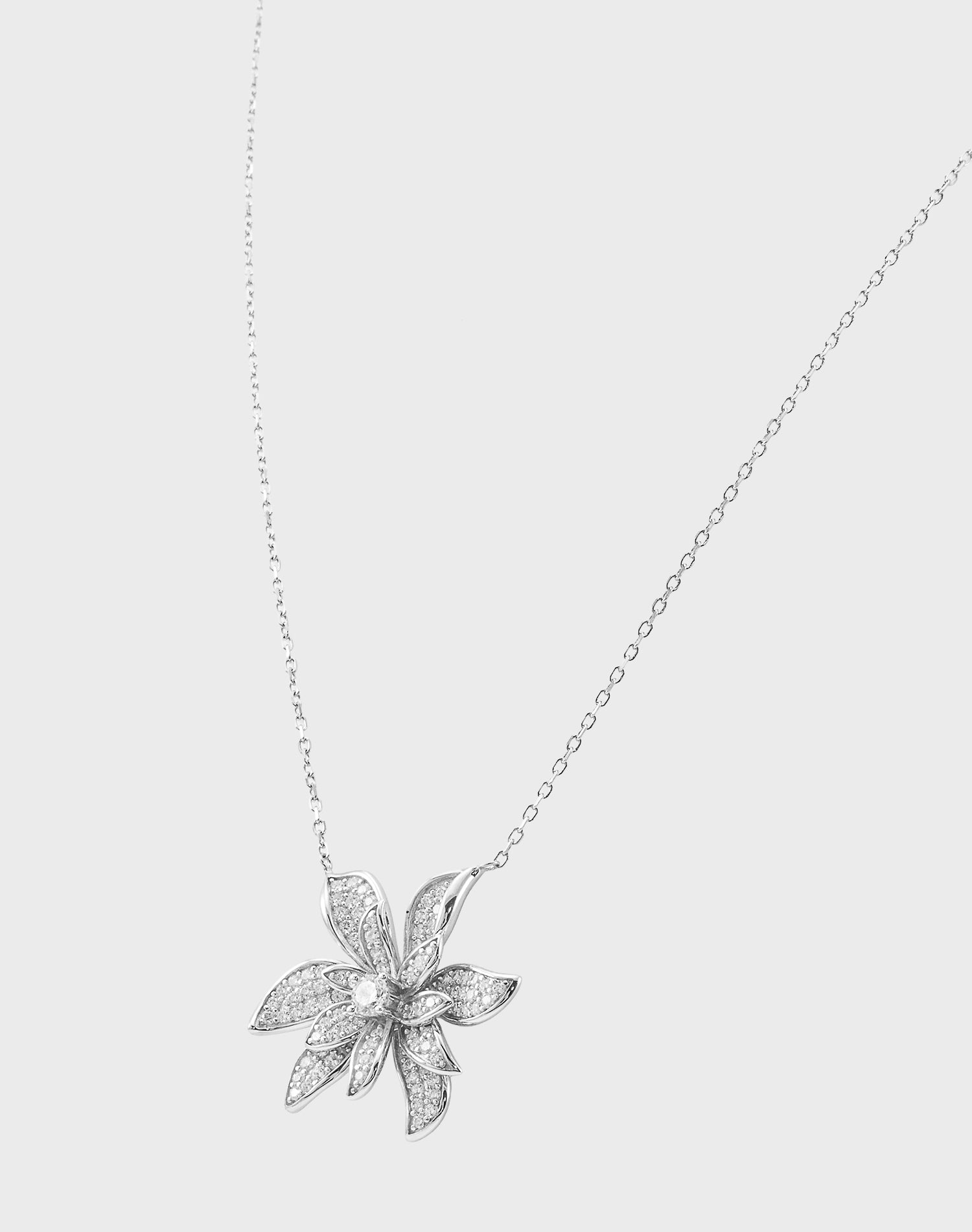 Silver Fleur Pendant Chain