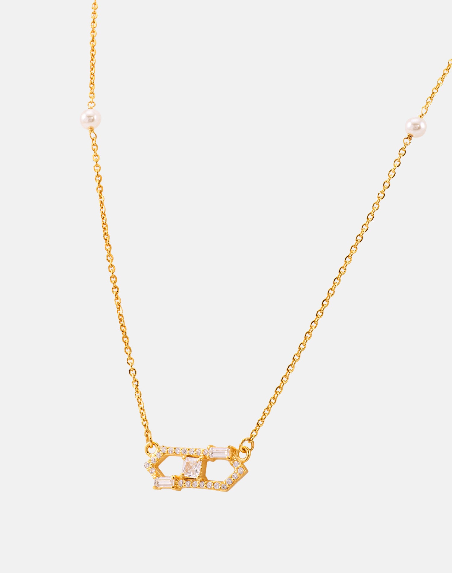 Gold Bond Pearl Pendant Chain