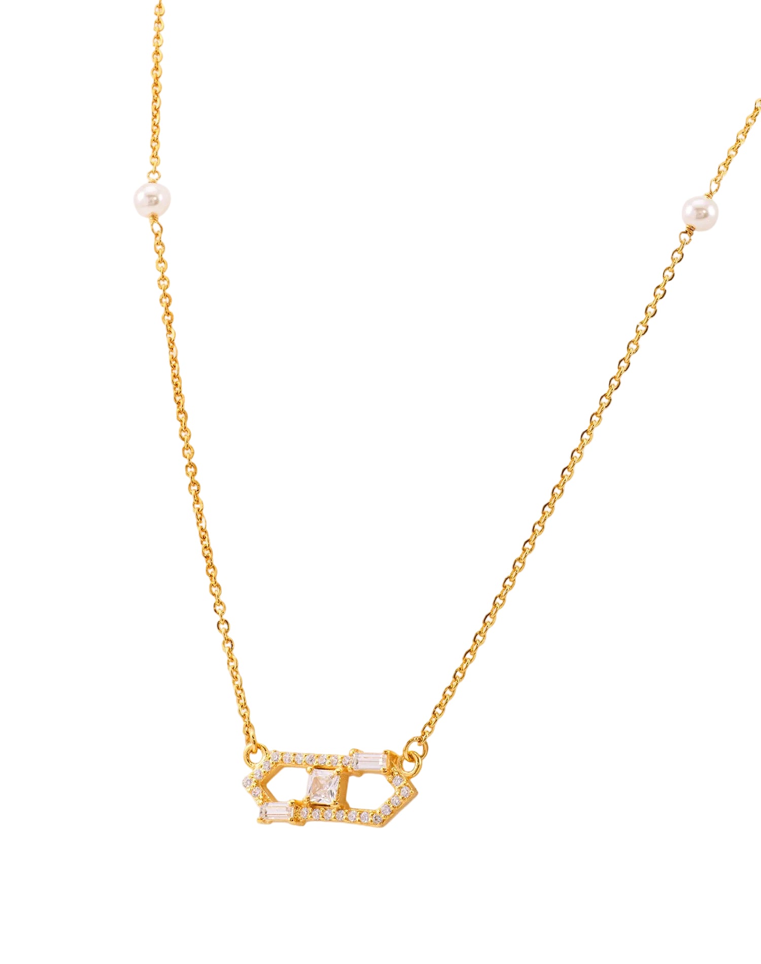 Gold Bond Pearl Pendant Chain