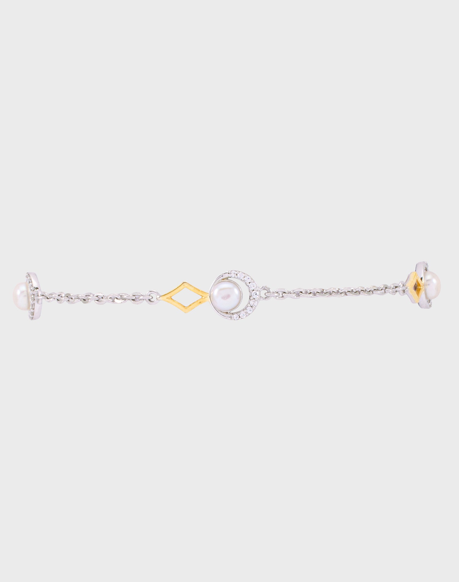 Silver Prism Pearl Bracelet