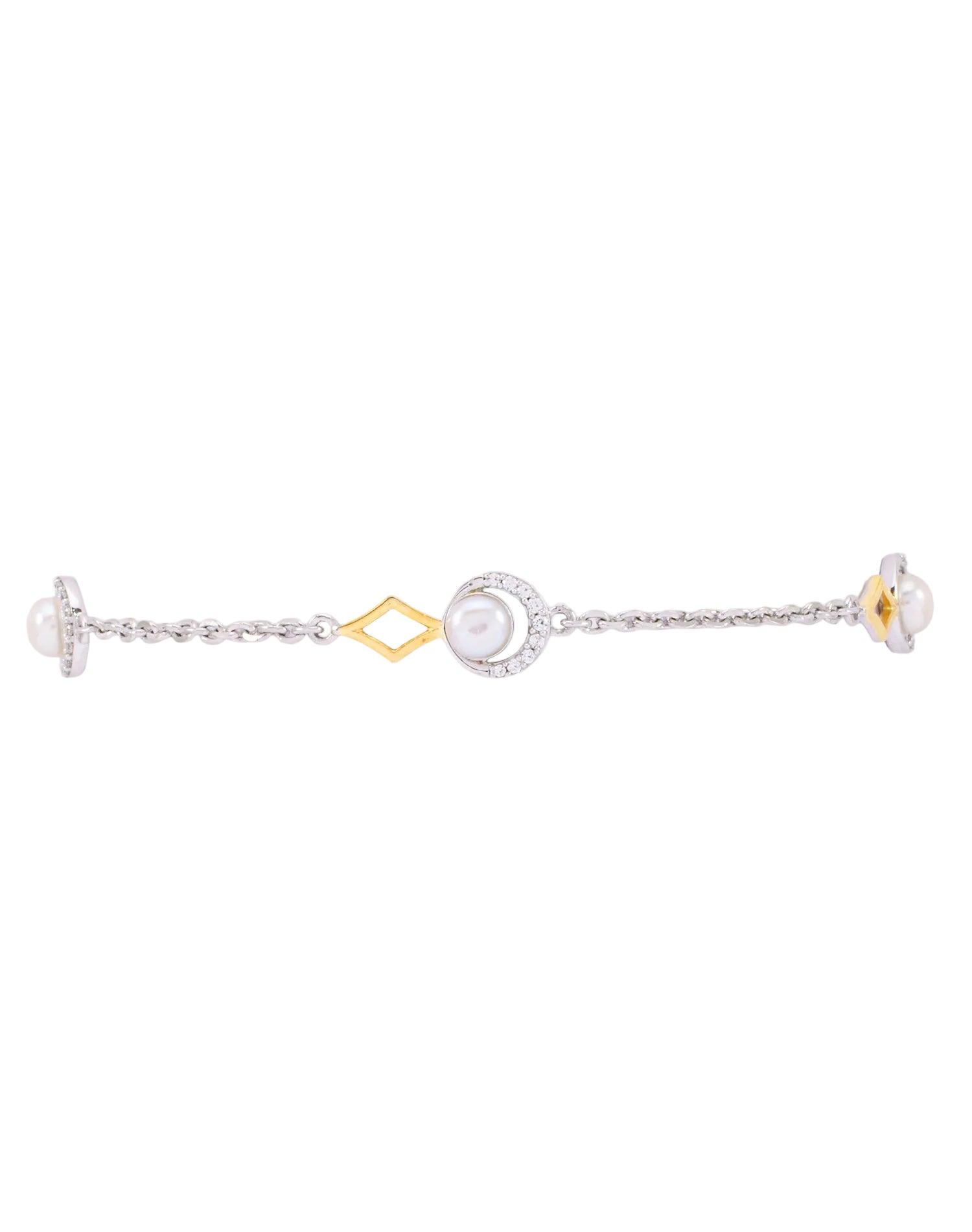 Silver Prism Pearl Bracelet