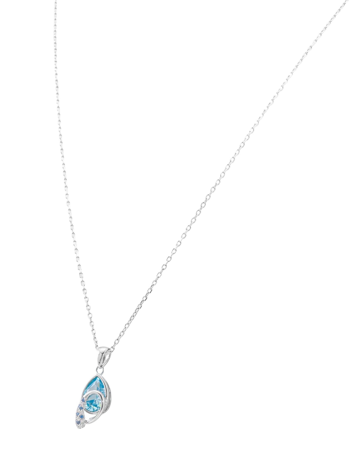 Silver Aqua Veil Pendant Chain
