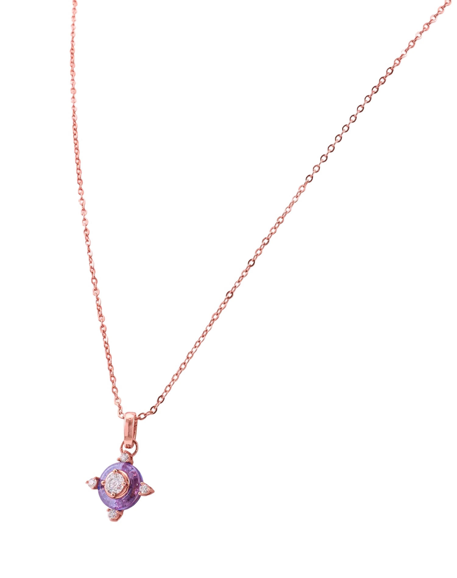 Rose Violet Lumina Pendant Chain