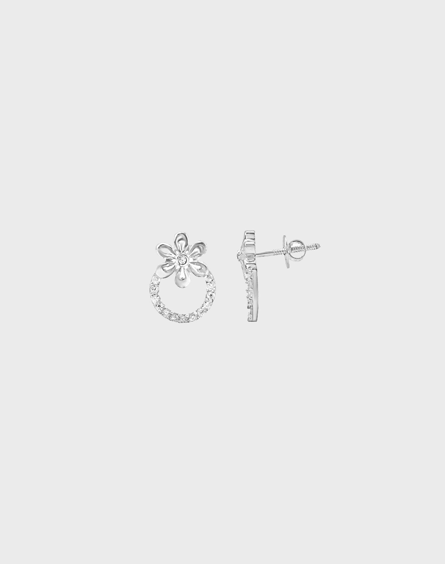 Silver Bloom Stud Earrings