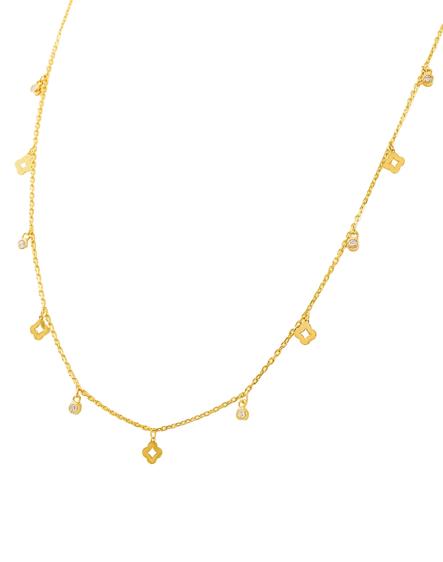 Gold Glow Clover Charm Pendant Chain