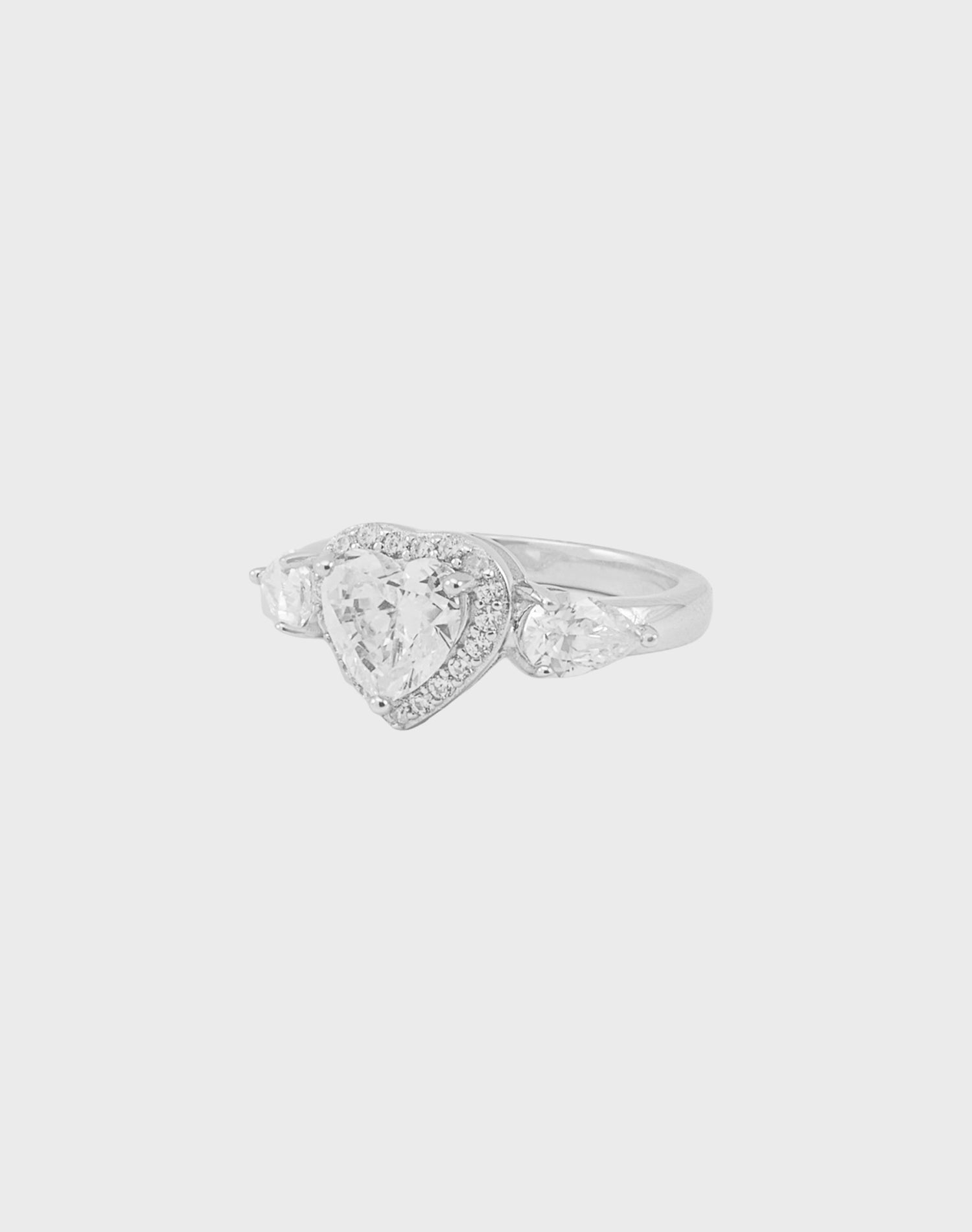 Silver Signature Heart Solitaire Ring