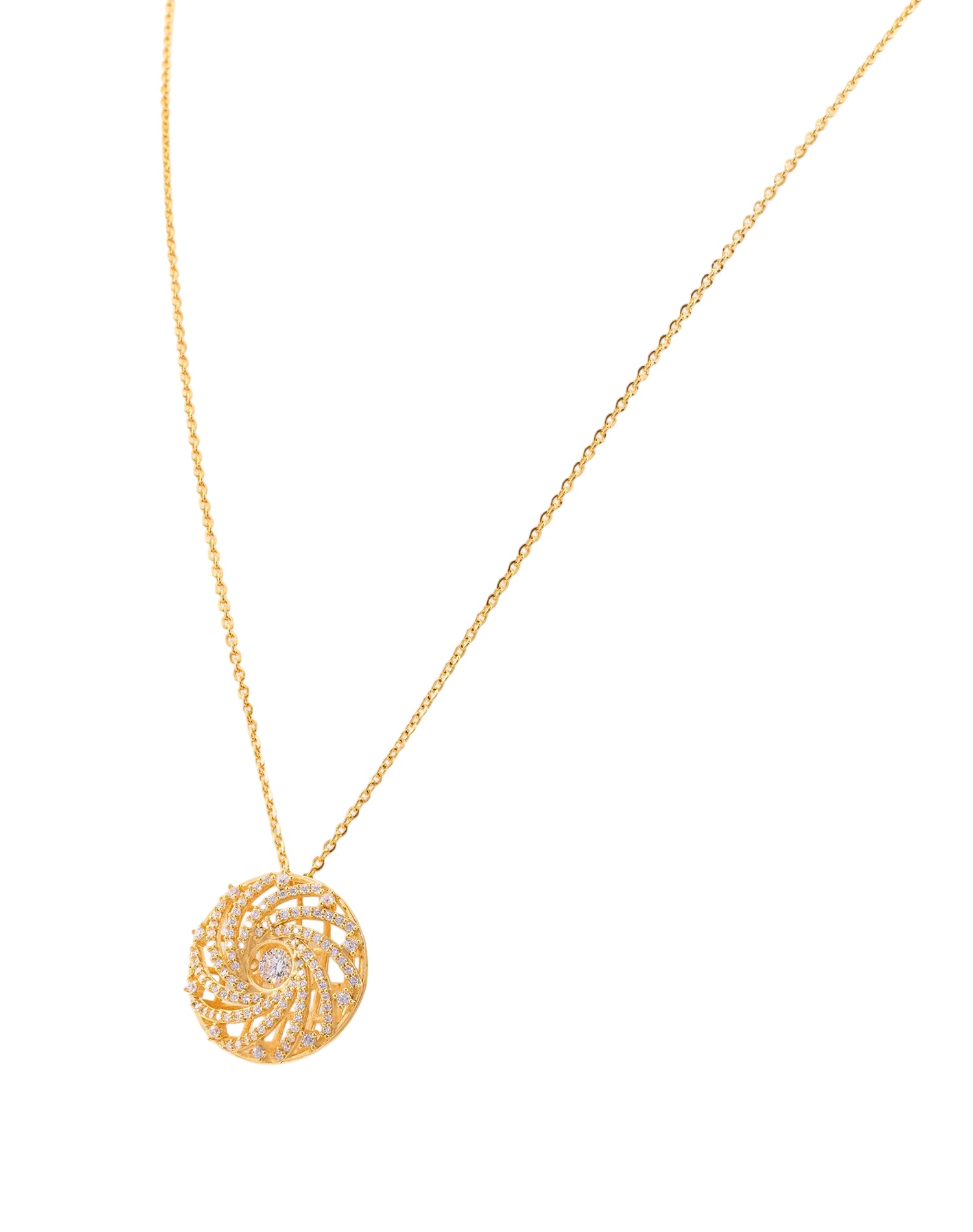 Gold Motion Dancing Diamond Pendant Chain