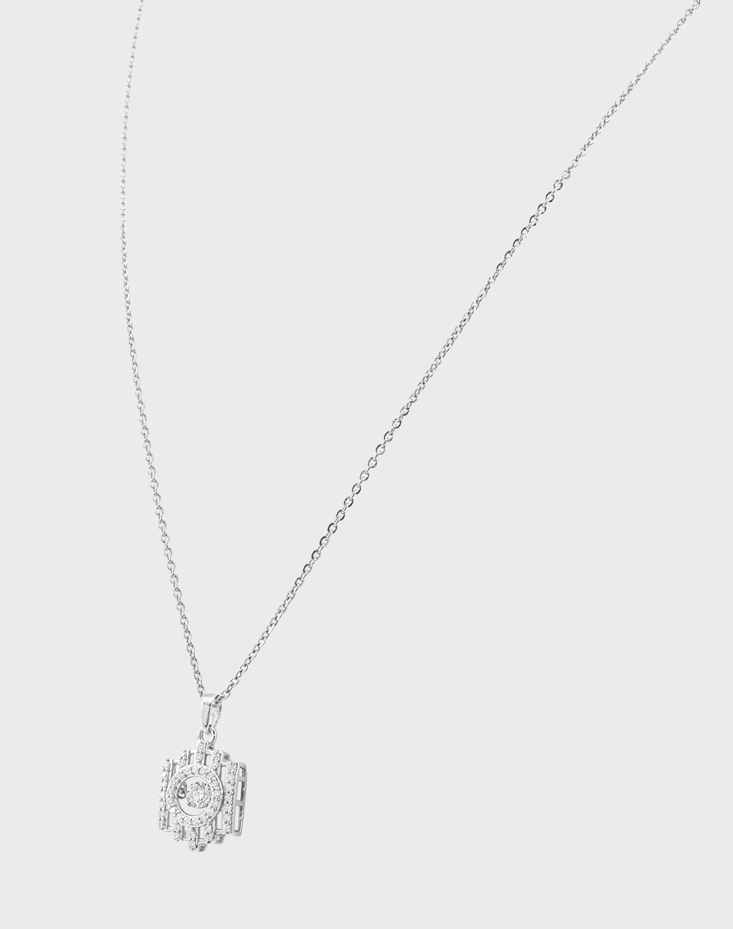 Silver Anchor Dancing Diamond Pendant Chain