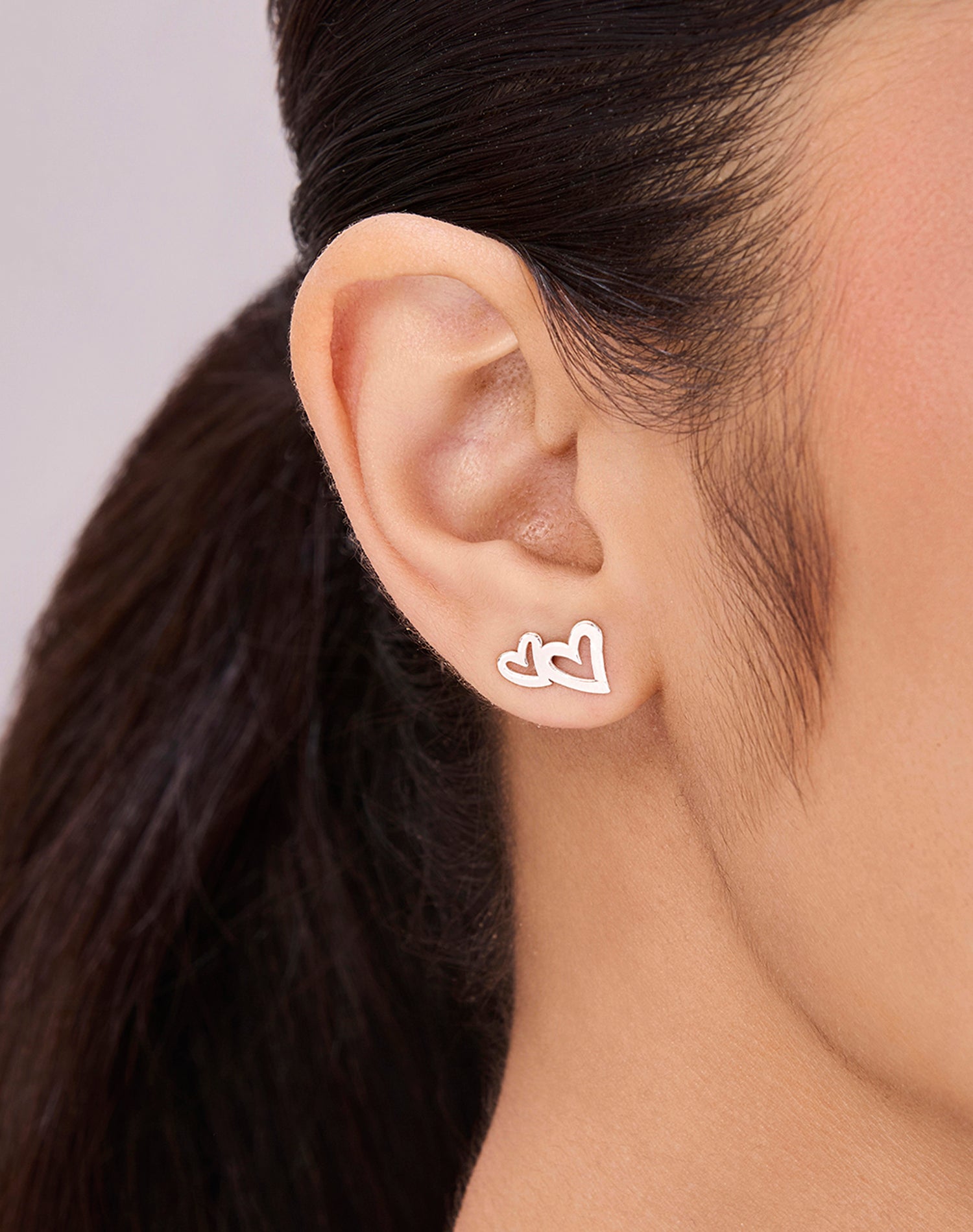 Silver Heart Is Yours Stud Earrings