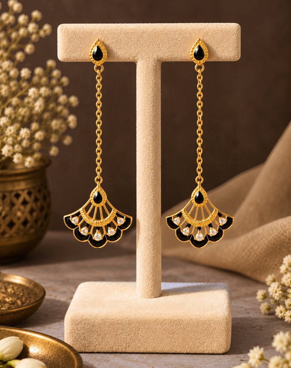 Noir Fan Statement Earrings
