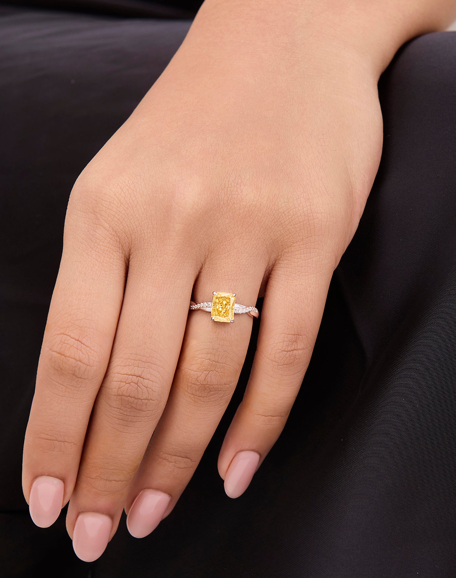 Silver Honey Dew Solitaire Ring