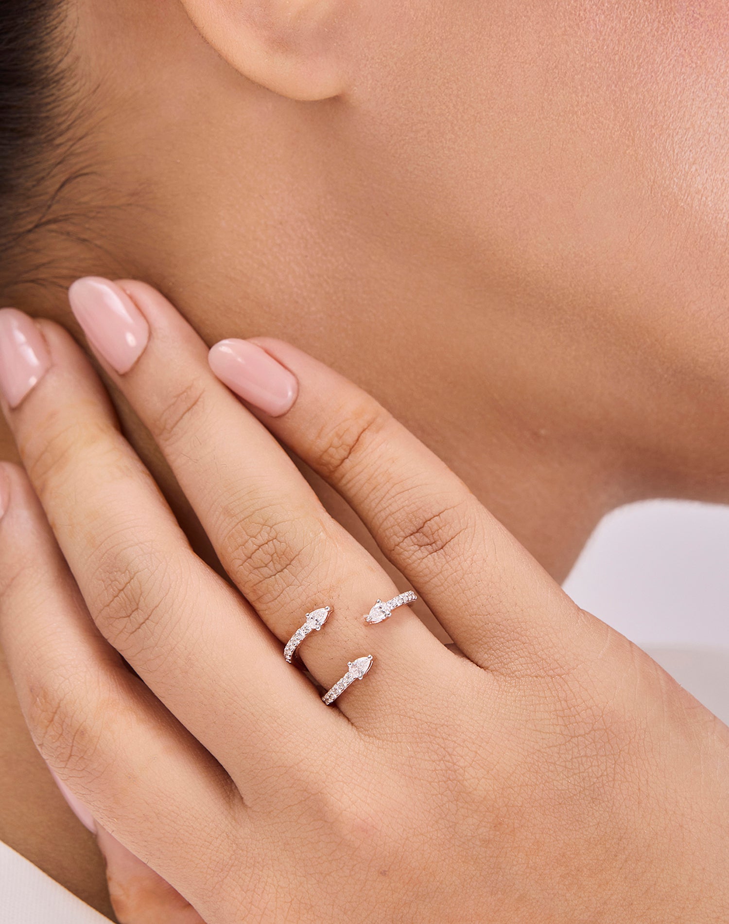 Rose Held Close Lab Grown Diamond Ring