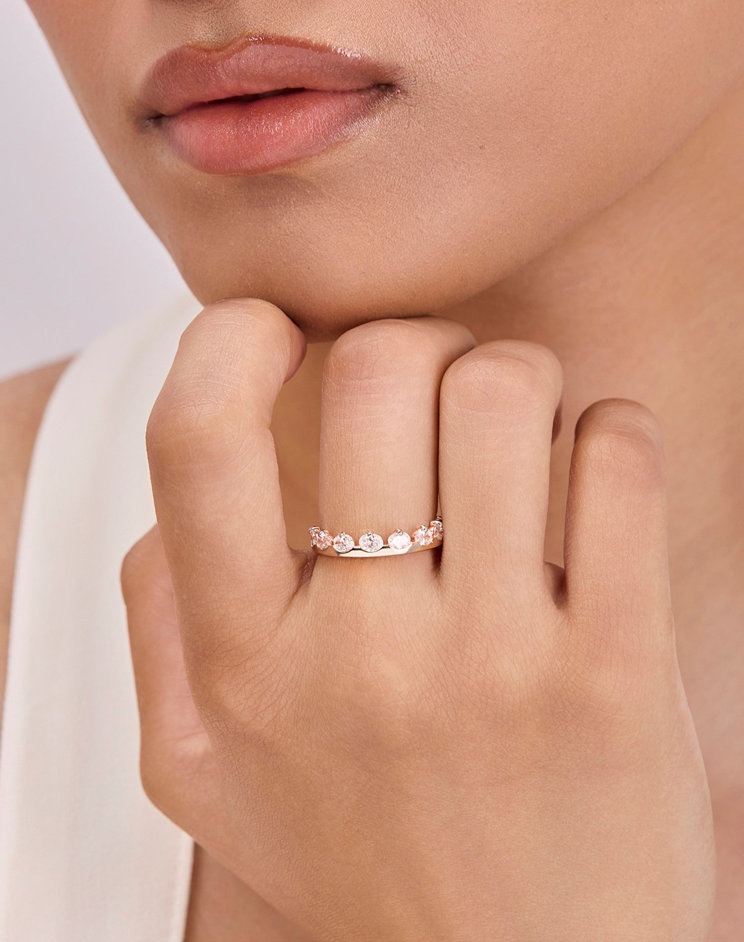 Rose Edge Oval Lab Grown Diamond Ring
