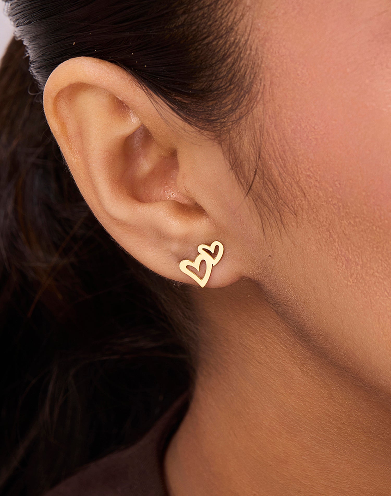 Gold Heart Is Yours Stud Earrings