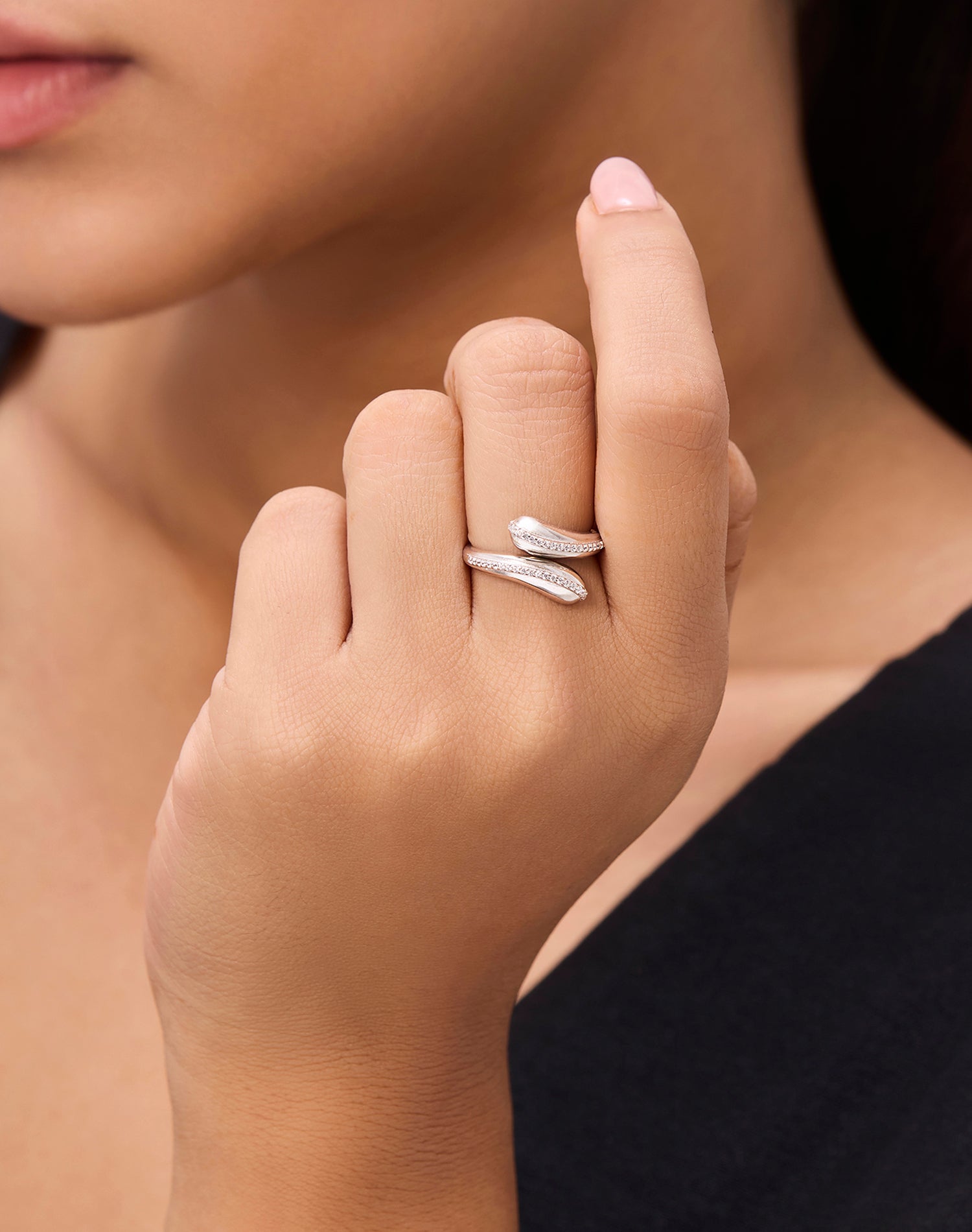 Silver Silken Wave Ring