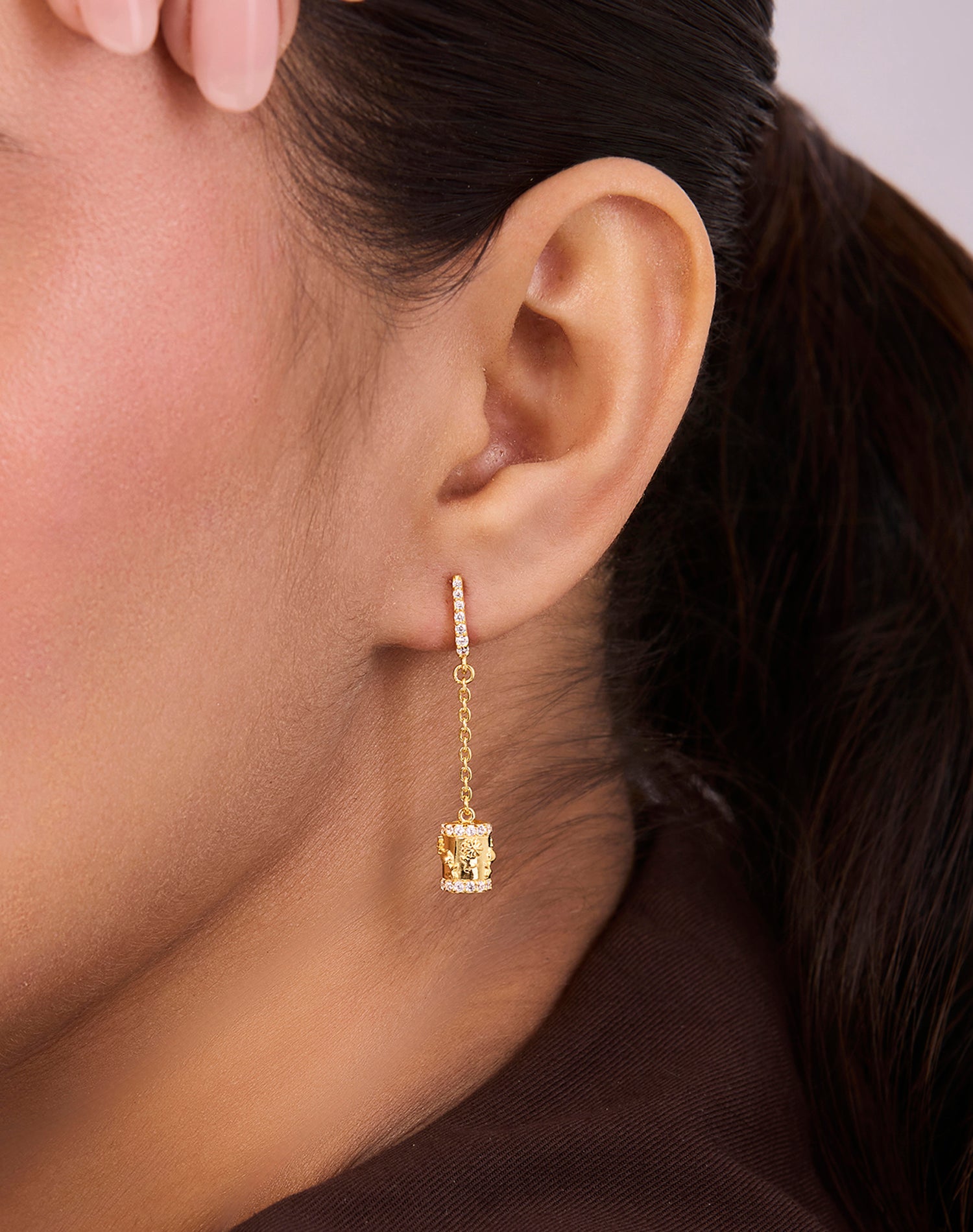 Gold Sculpted Light Earrings