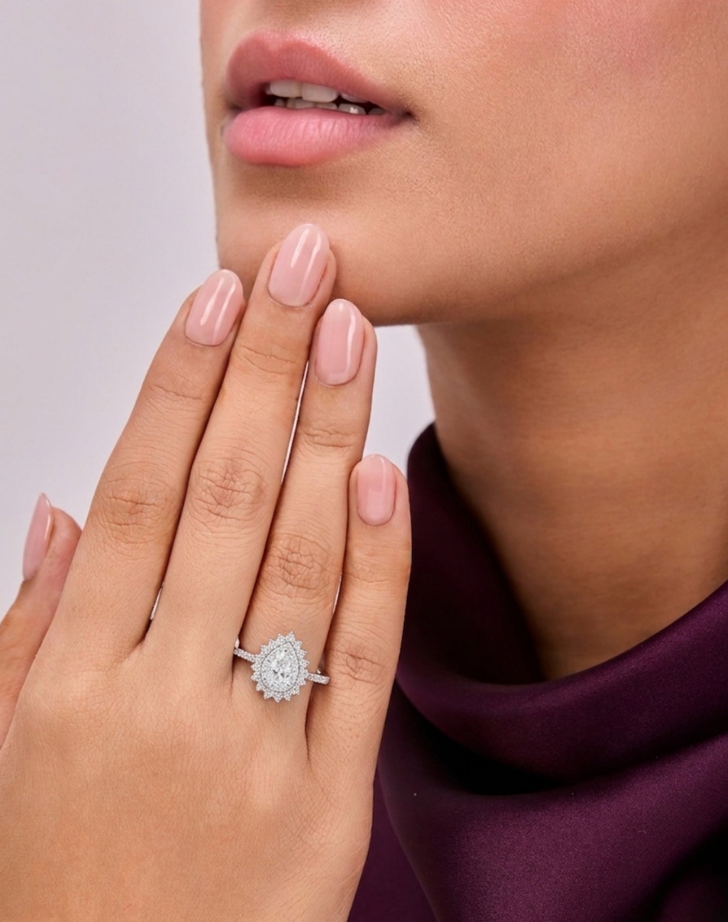 Silver Petalia Crown Solitaire Ring