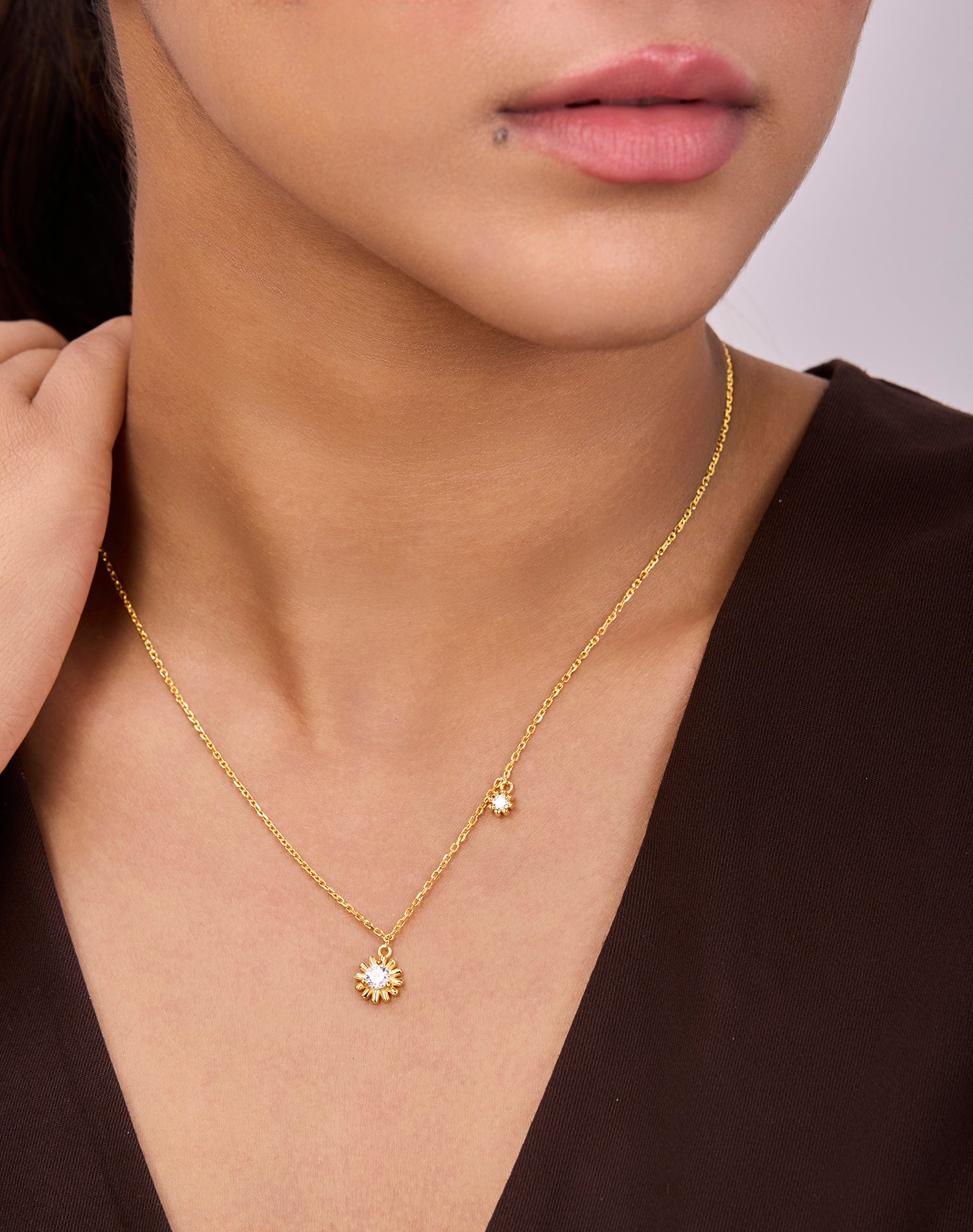 Gold Petaline Pendant Chain