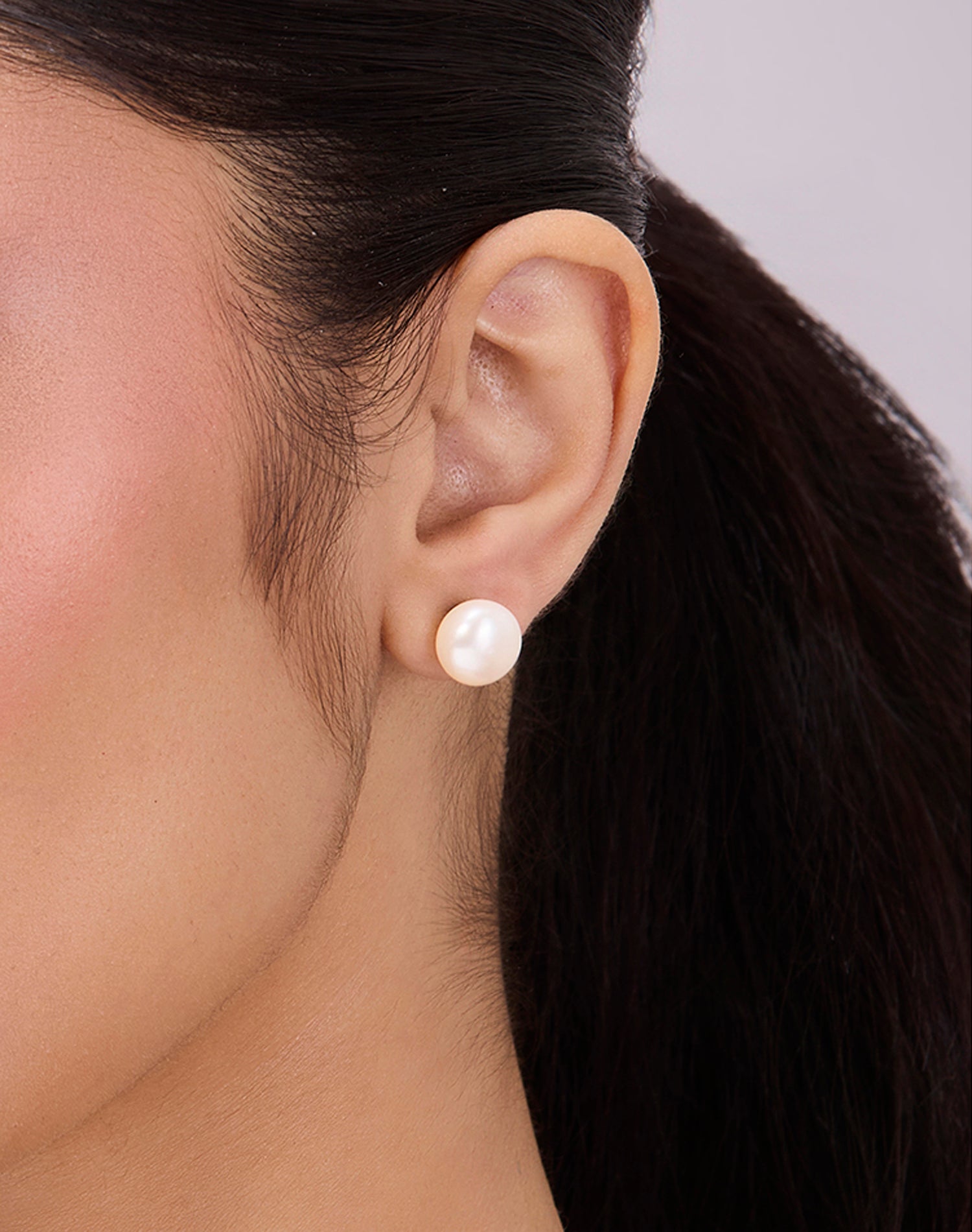 Silver Forever Pearl Stud Earrings