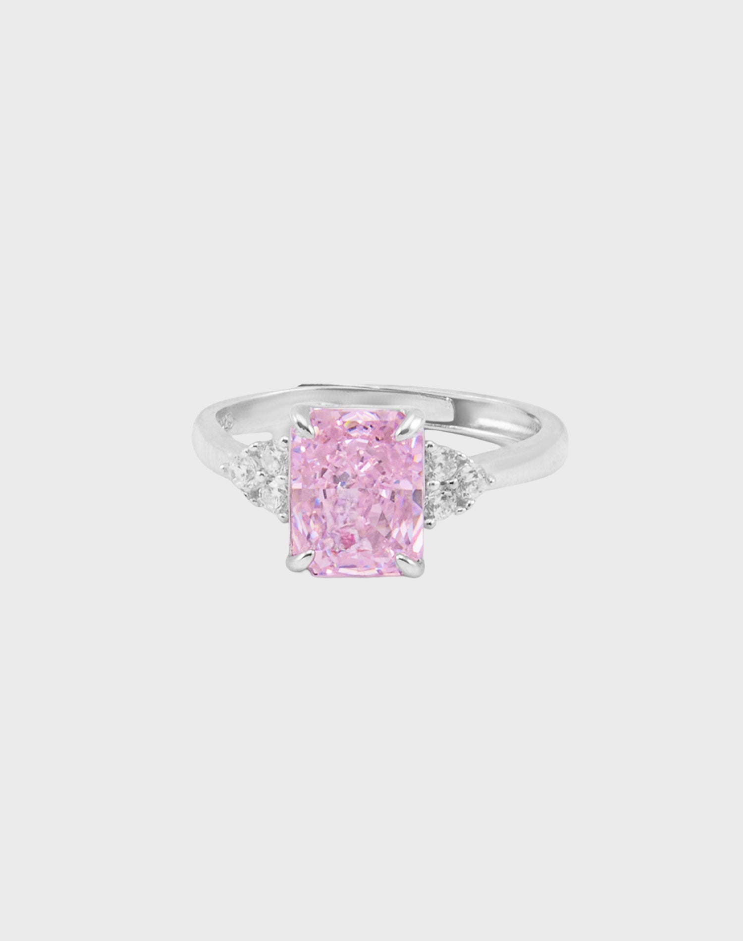 Silver Blush Solitaire Ring
