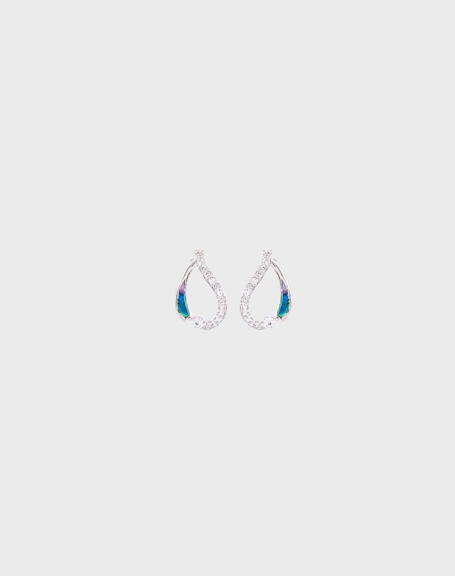 Silver Dewdrop Stud Earrings