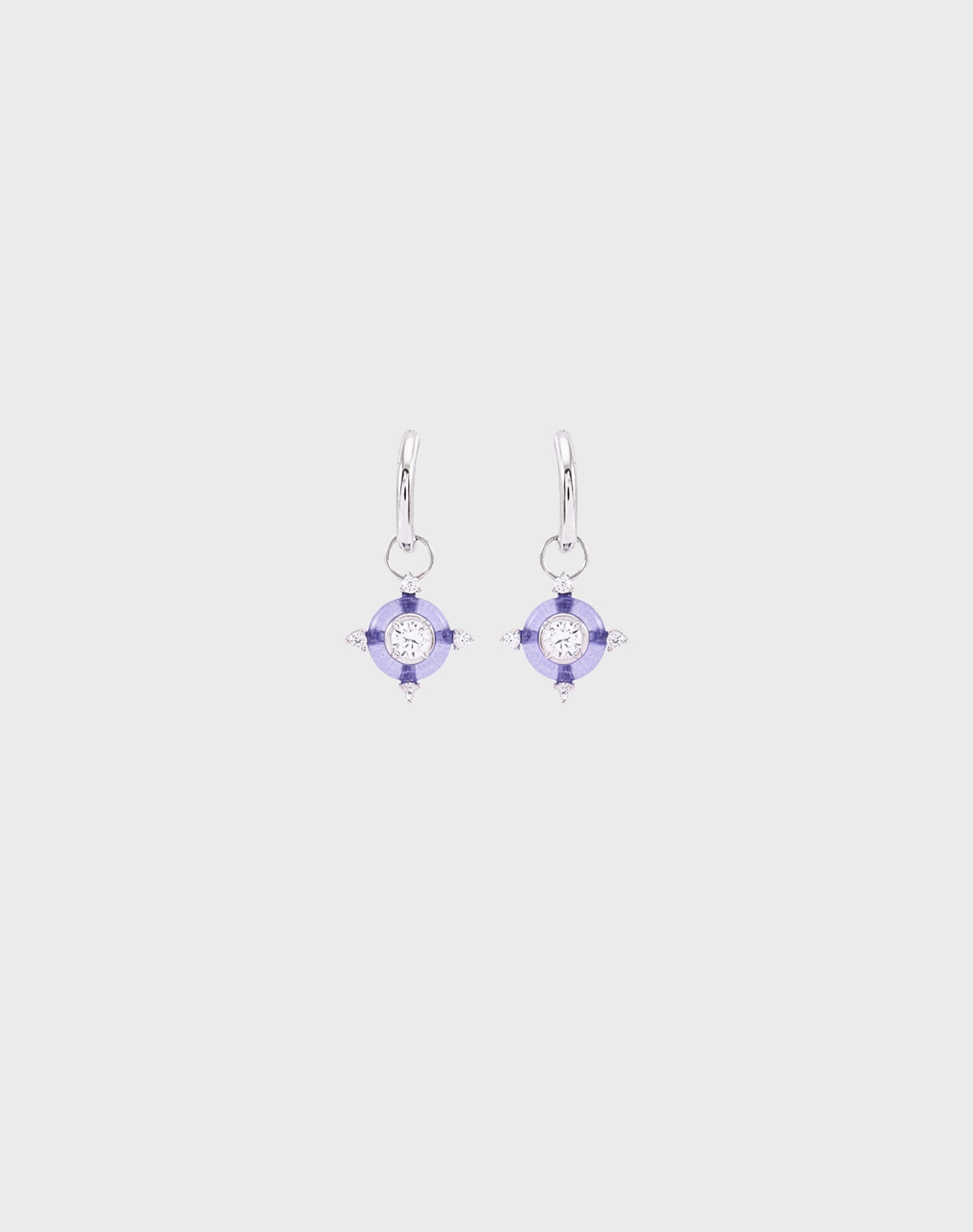 Silver Violet Lumina Earrings