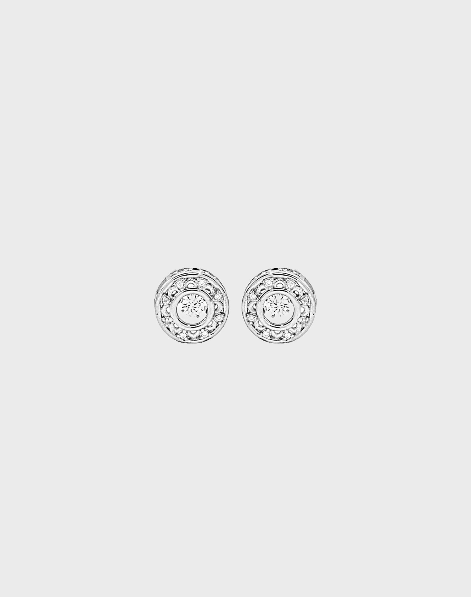 Silver Balance Dancing Diamond Stud Earrings